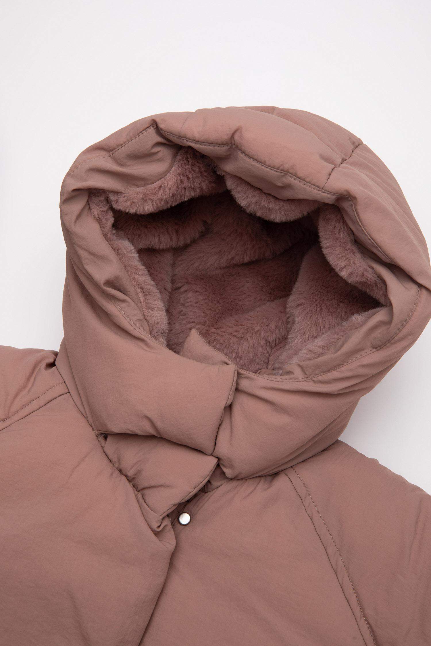 جاكيت بامب بيبي بناتي وردي بكابيشون وتر بروف وبطانة ناعمة