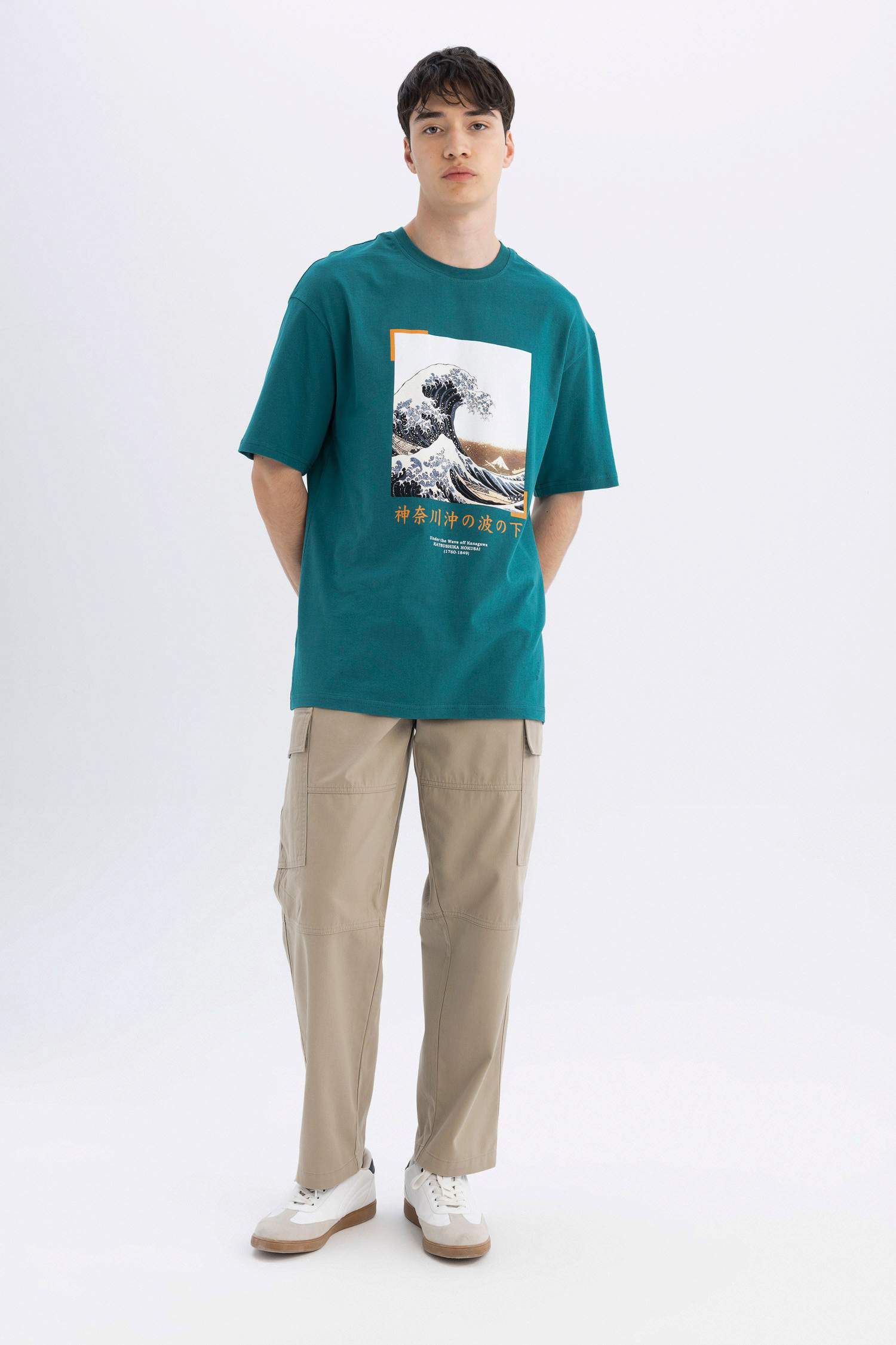 Pantalon Cargo large en gabardine Coupe droite