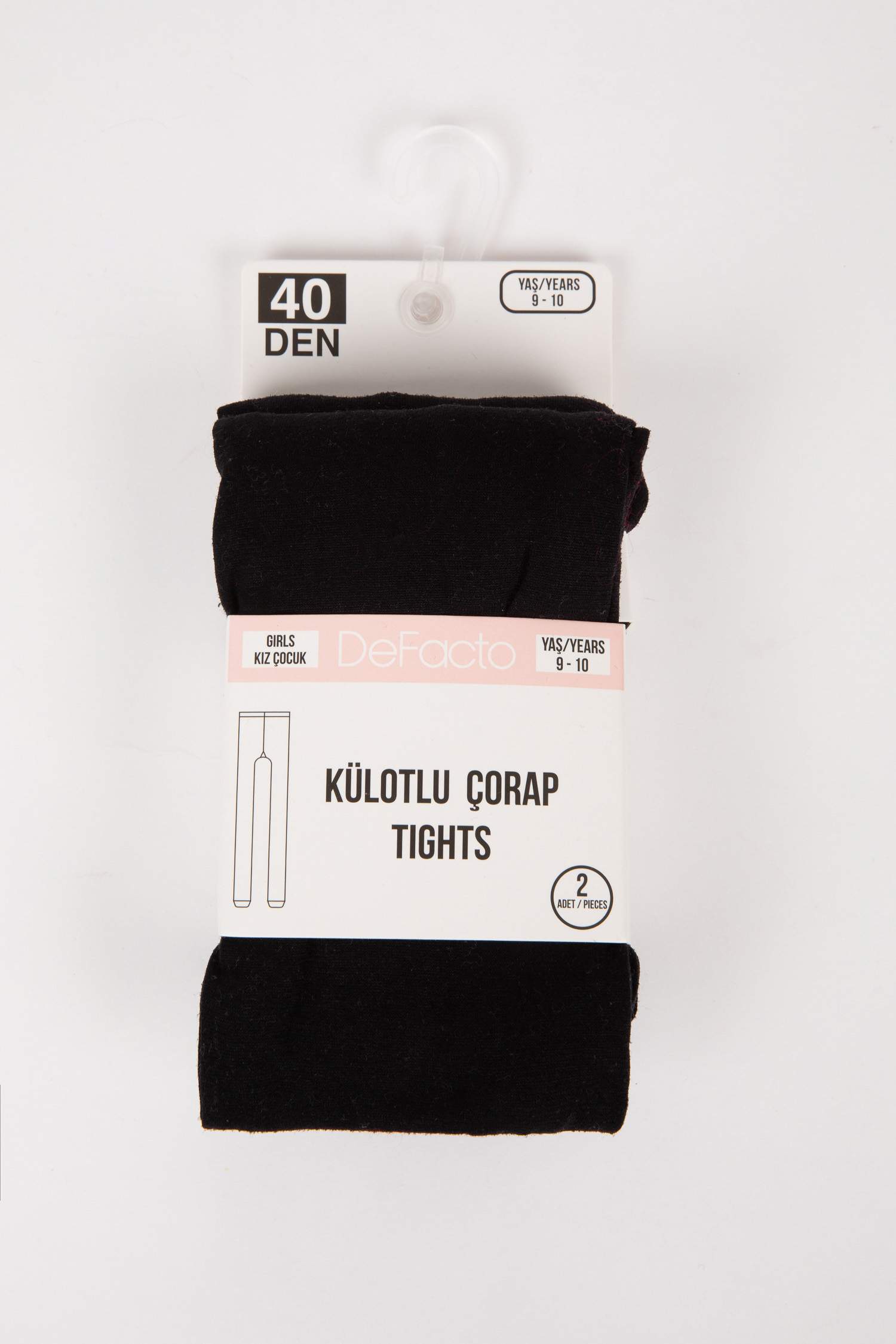 Kız Çocuk 2'li 40 Denye Külotlu Okul Çorabı