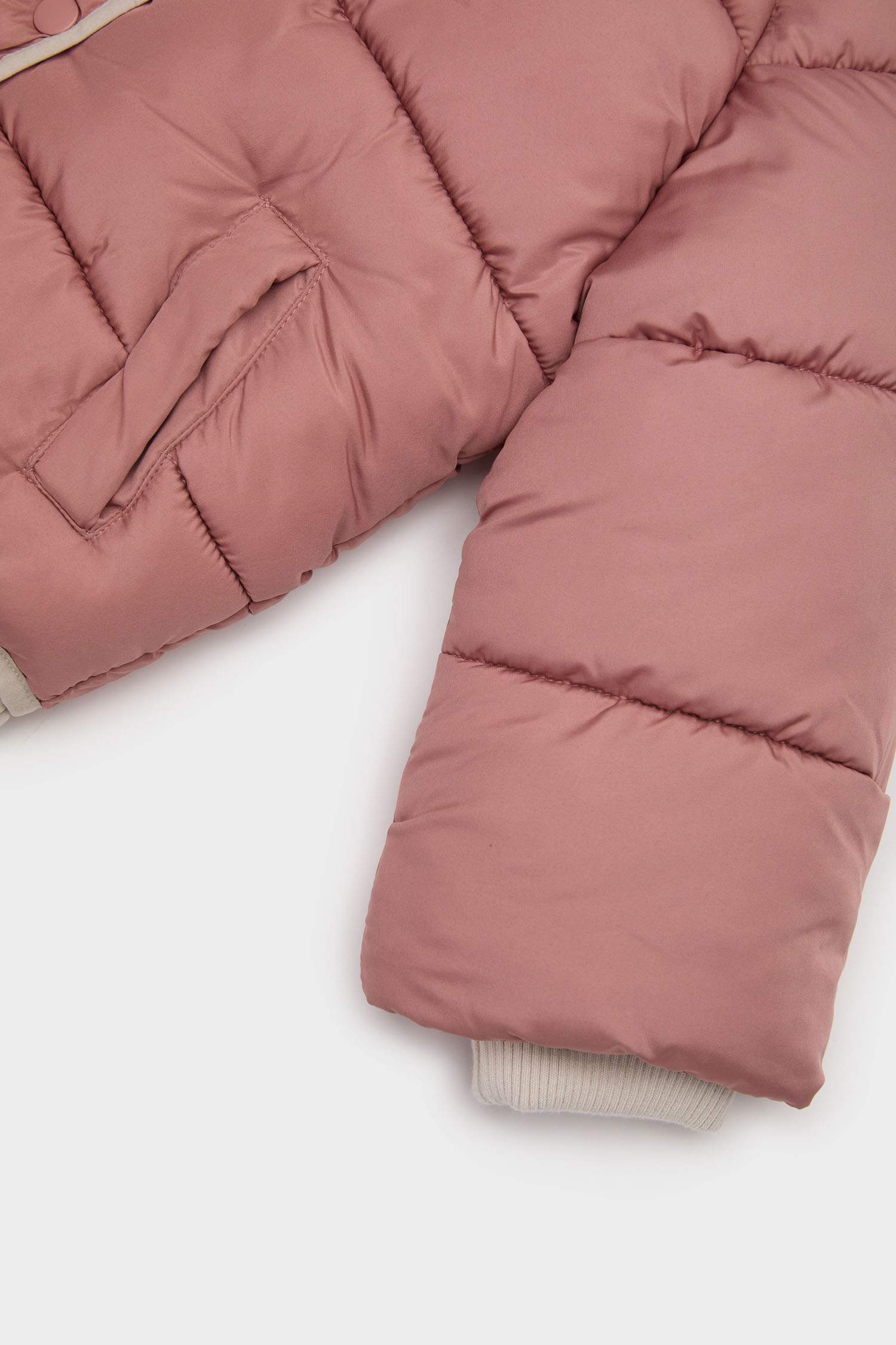 Baby Girl Windproof Hooded Zippered Puffer Jacket