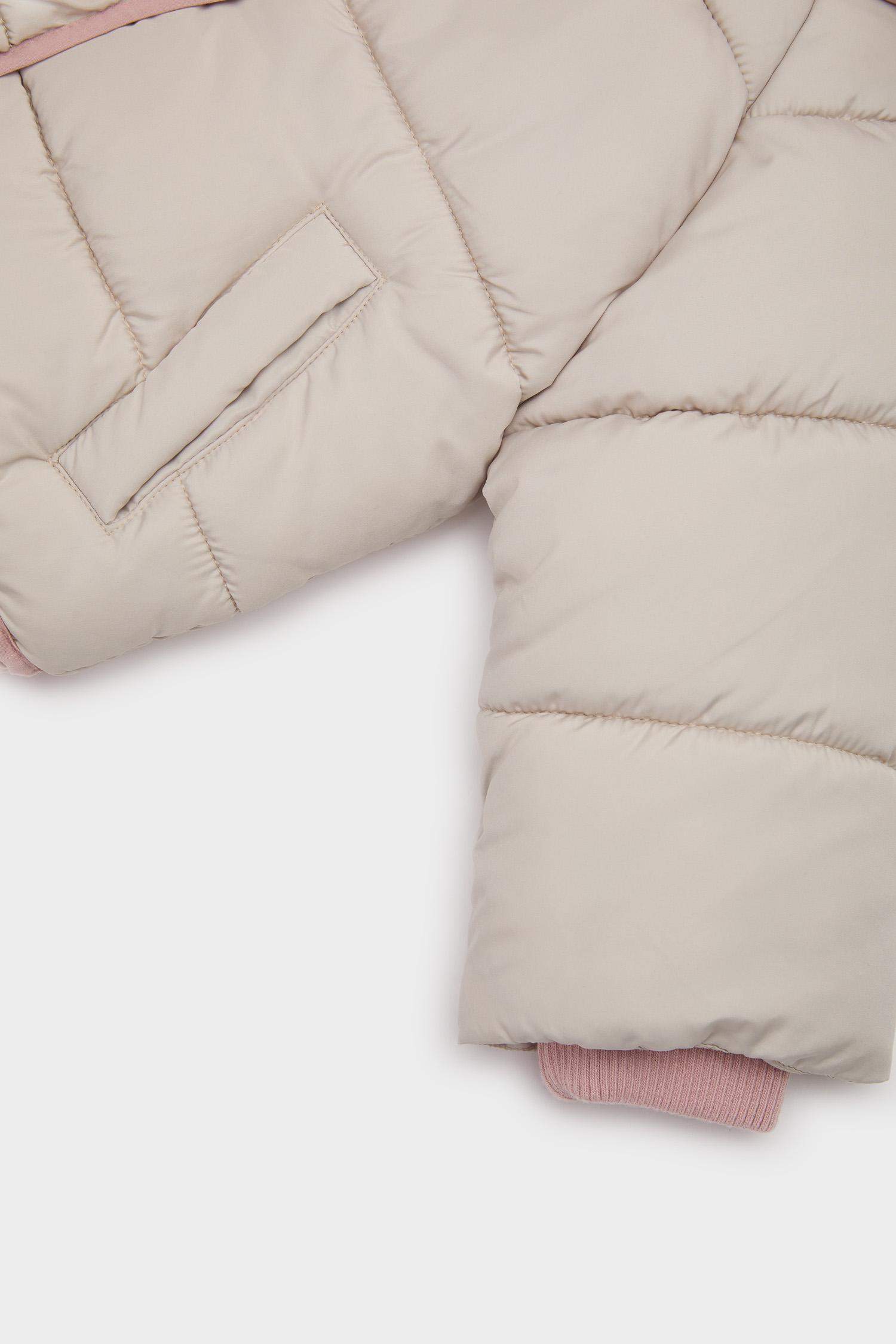 Baby Girl Hooded Zippered Multicolored Puffer Jacket