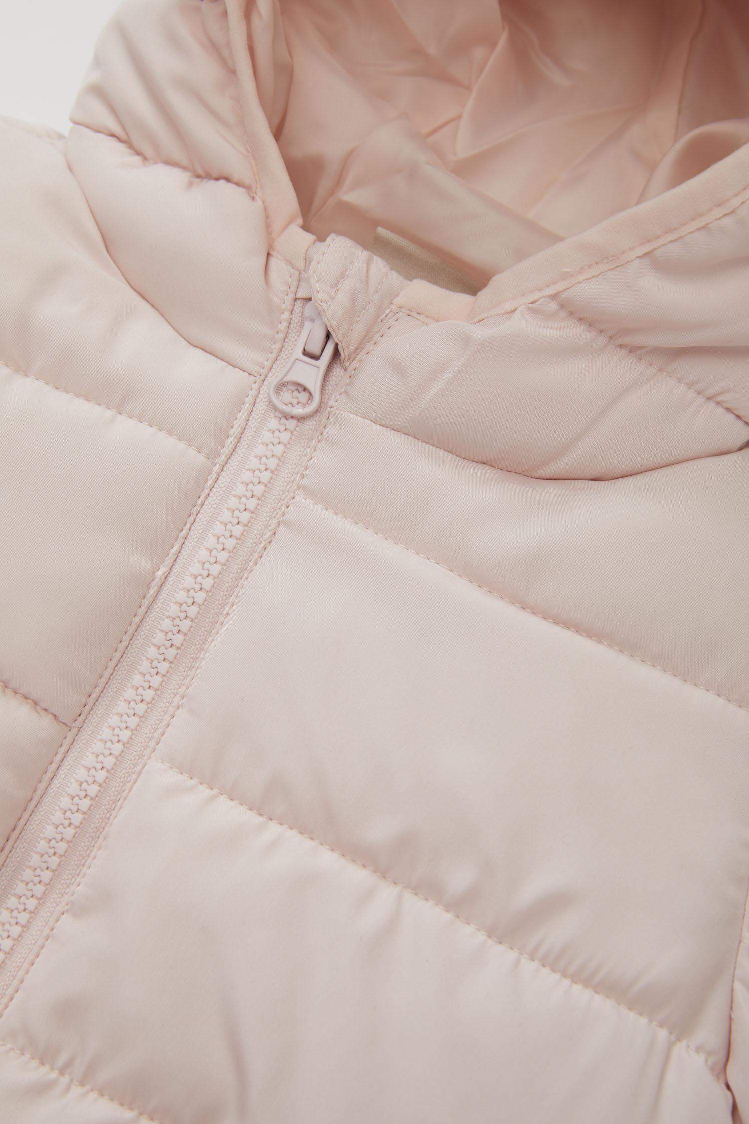 Kız Bebek Su itici Beli Lastikli Kapüşonlu Fermuarlı Şişme Mont