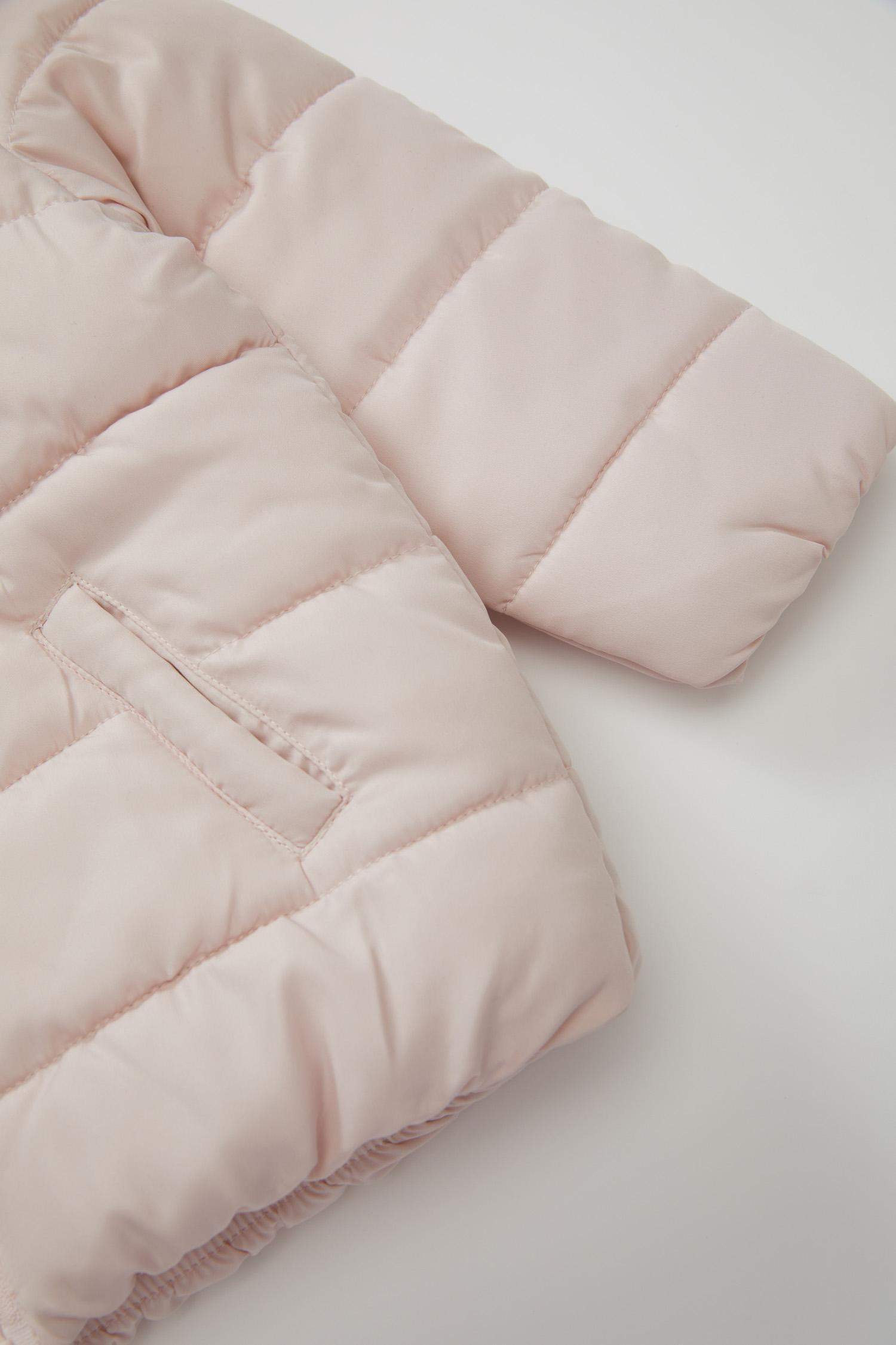 Kız Bebek Su itici Beli Lastikli Kapüşonlu Fermuarlı Şişme Mont