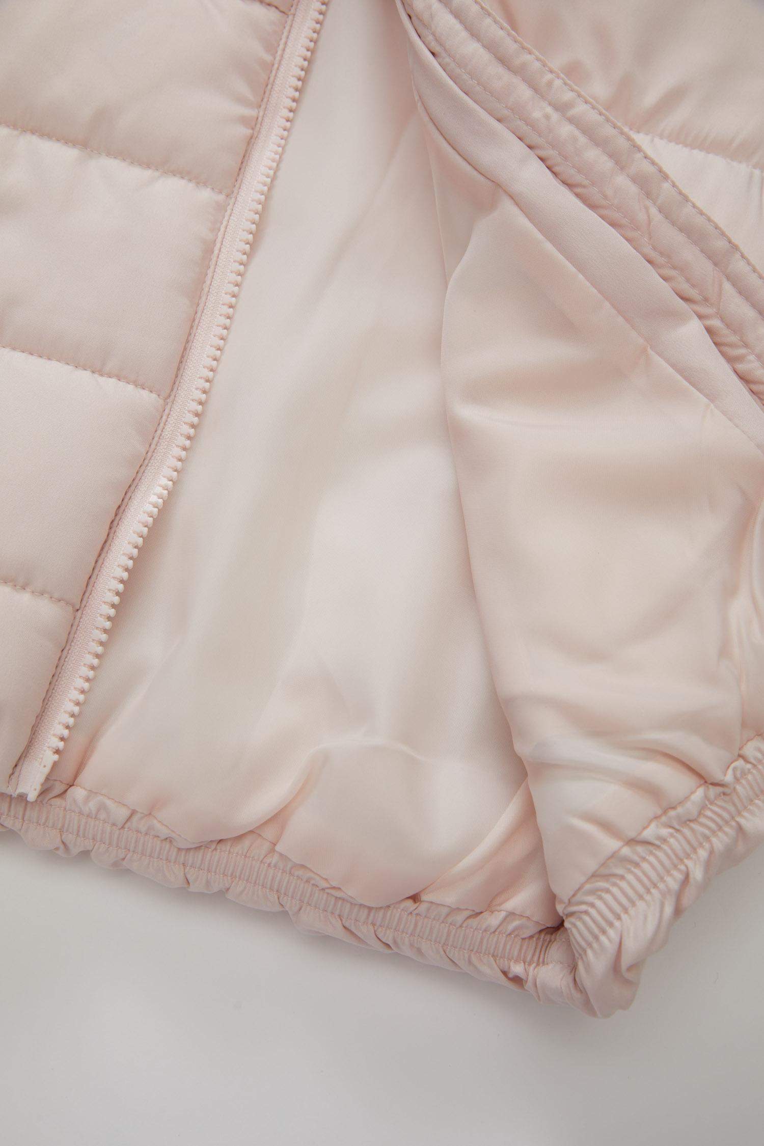 Kız Bebek Su itici Beli Lastikli Kapüşonlu Fermuarlı Şişme Mont