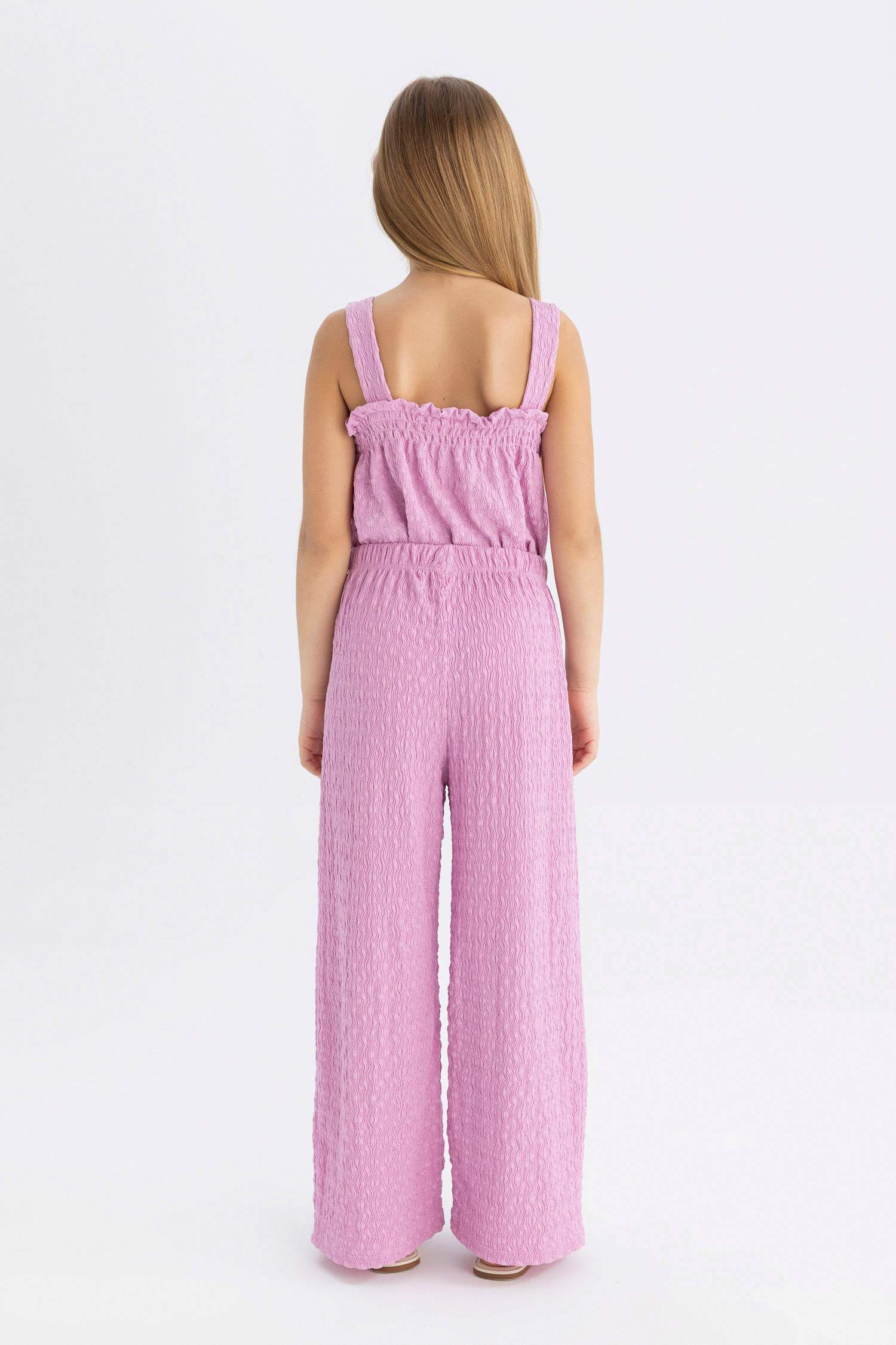 Girl Wide Leg Wrinkled Trousers