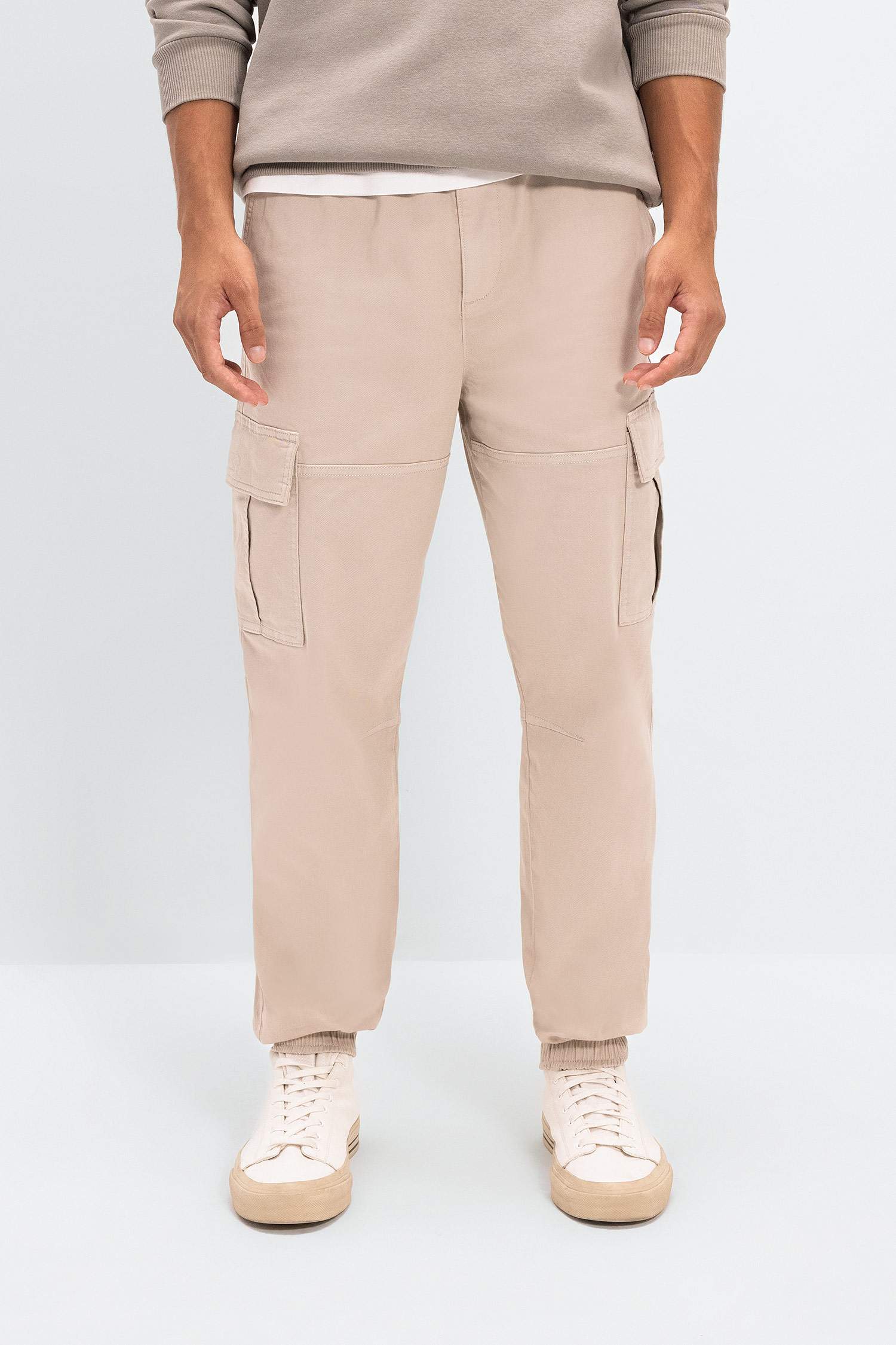 بنطلون كارجو جبردين قصة عادية بجيب