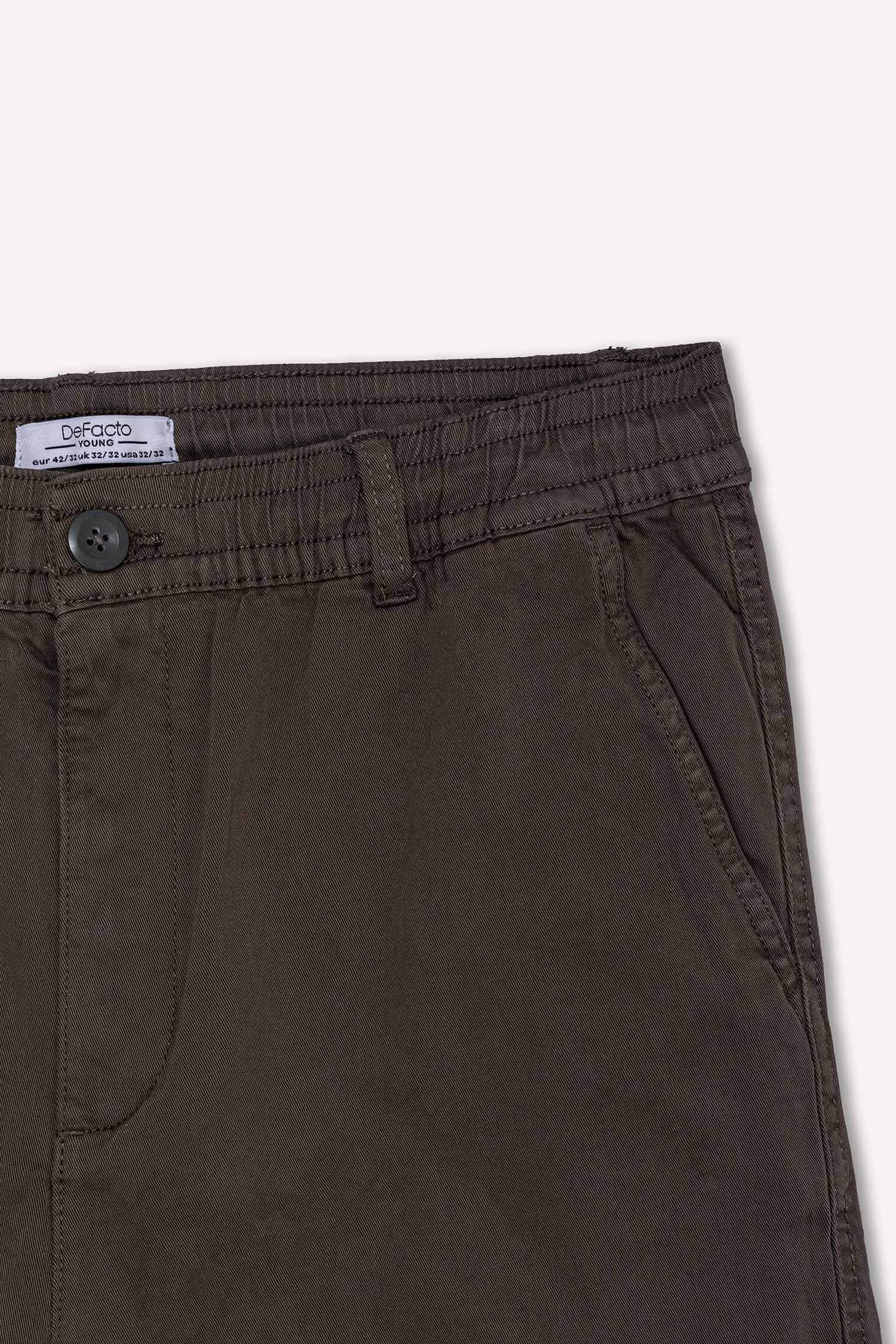 بنطلون كارجو جبردين قصة عادية بجيب