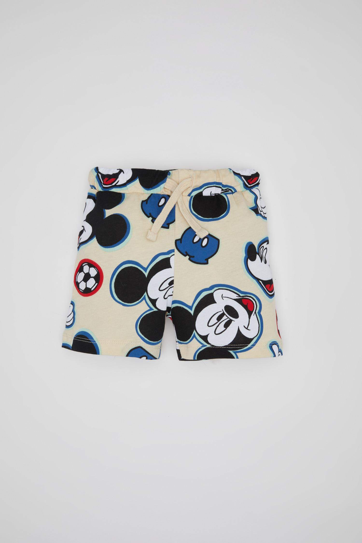 Erkek Bebek 2'li Takım Disney Mickey & Minnie Bisiklet Yaka Kısa Kollu Tişört Şort