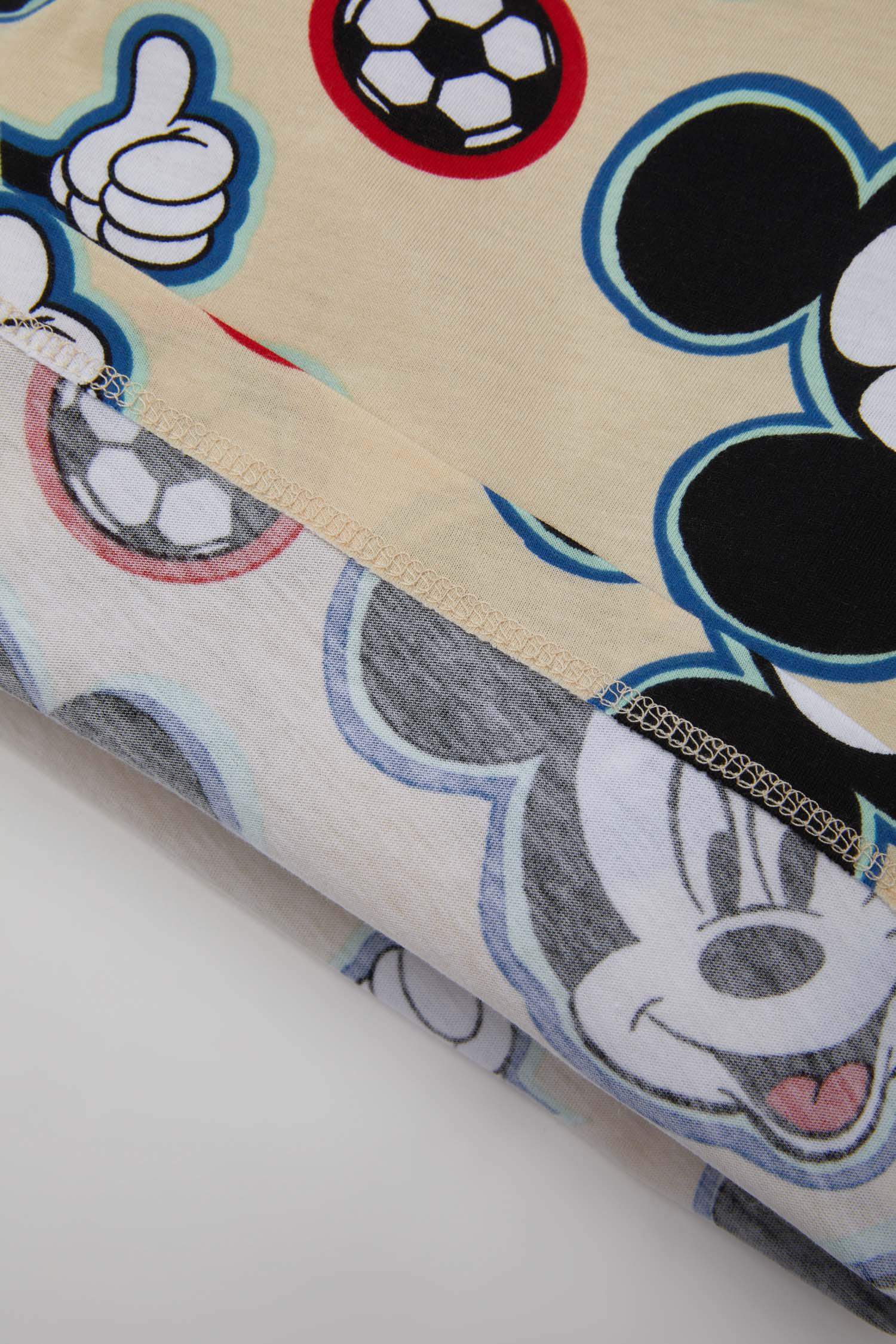 Erkek Bebek 2'li Takım Disney Mickey & Minnie Bisiklet Yaka Kısa Kollu Tişört Şort