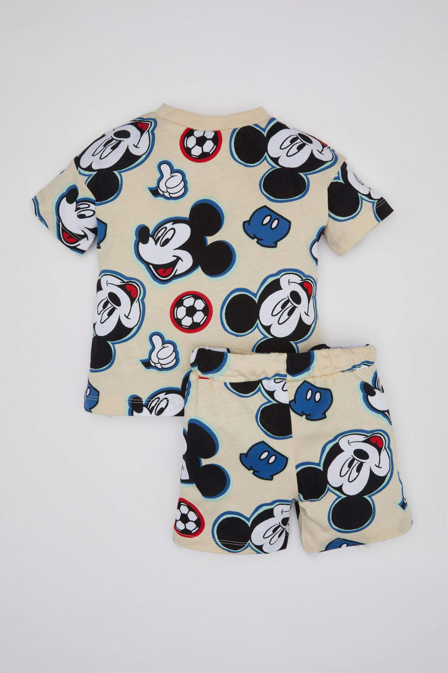 Erkek Bebek 2'li Takım Disney Mickey & Minnie Bisiklet Yaka Kısa Kollu Tişört Şort