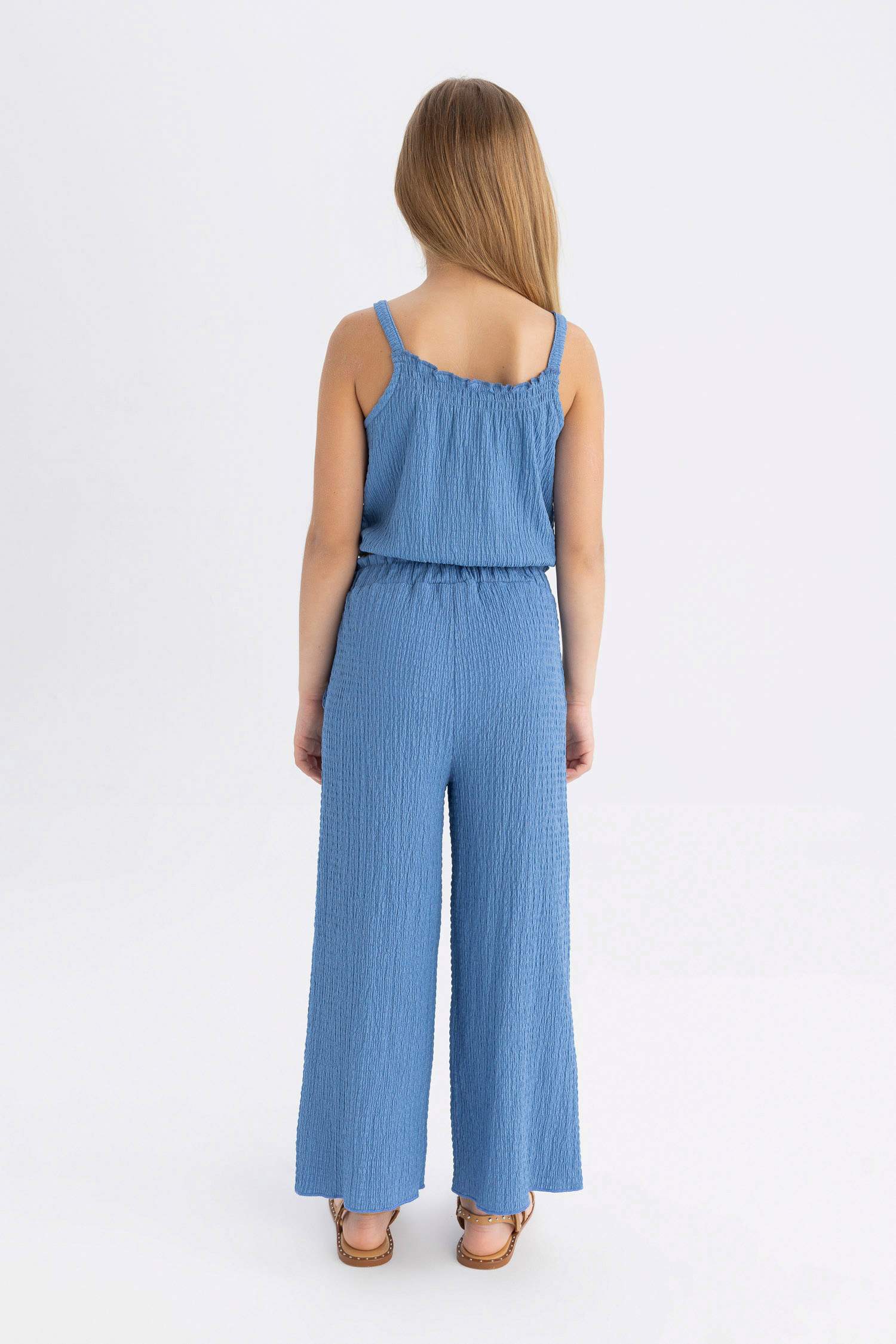 Girl Wide Leg Wrinkled Trousers