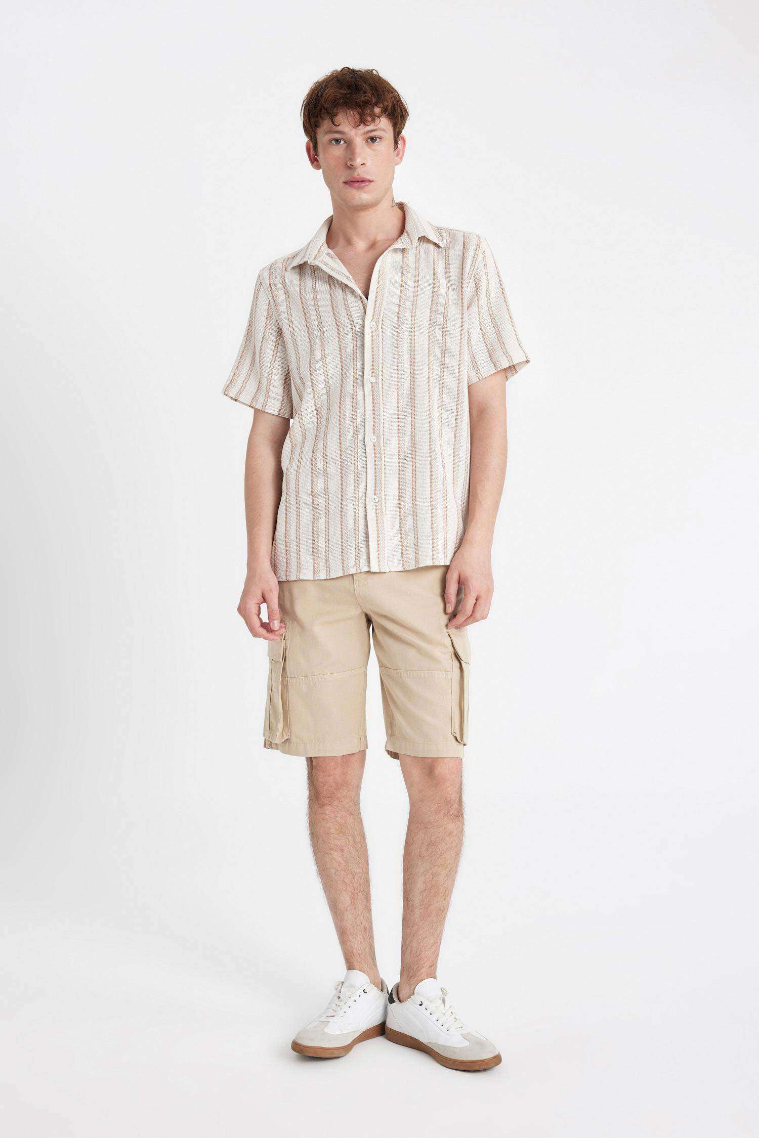 Cargo Fit Gabardine Regular Hem Bermuda