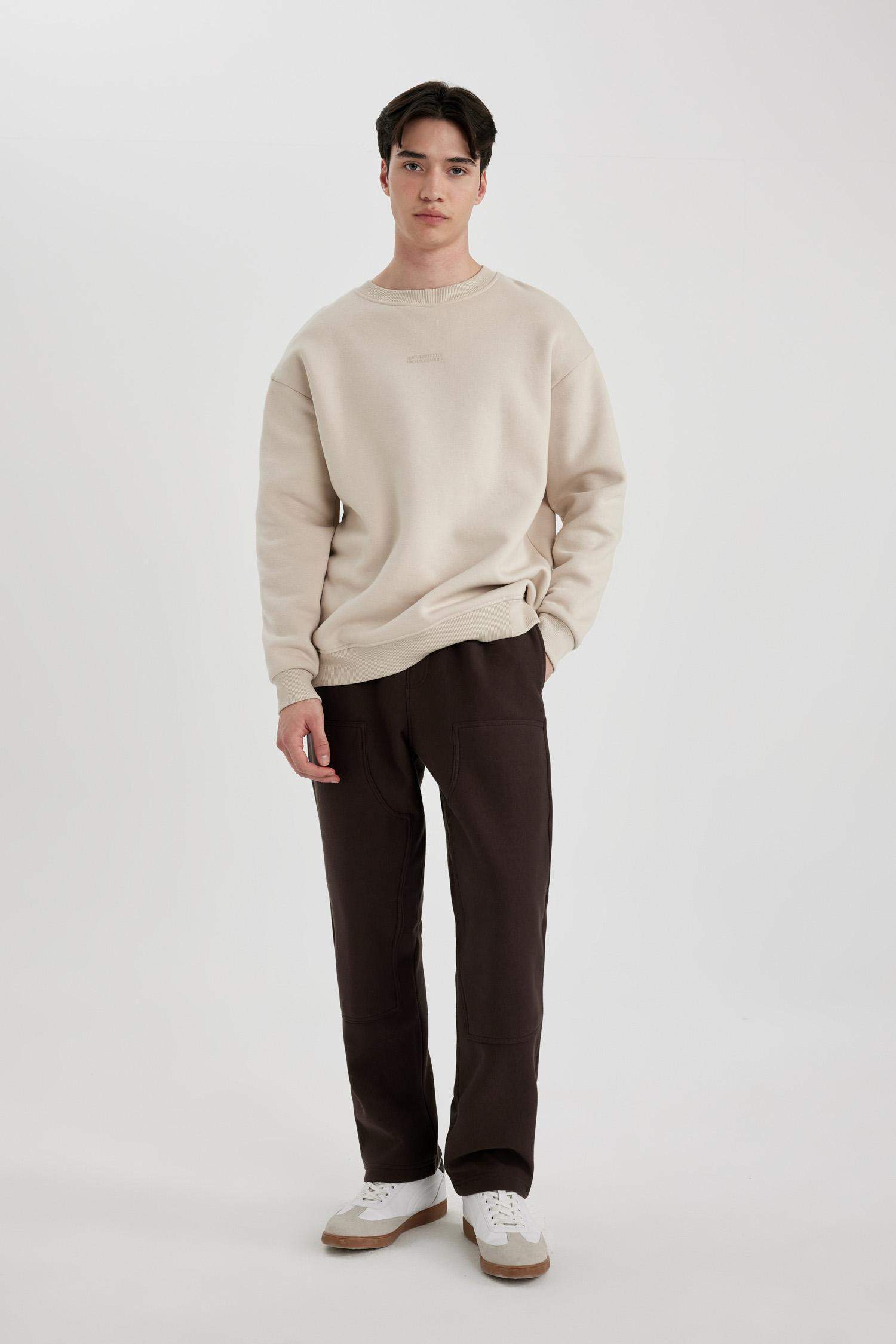 سروال سويت بانتس واسع عادي بجيب