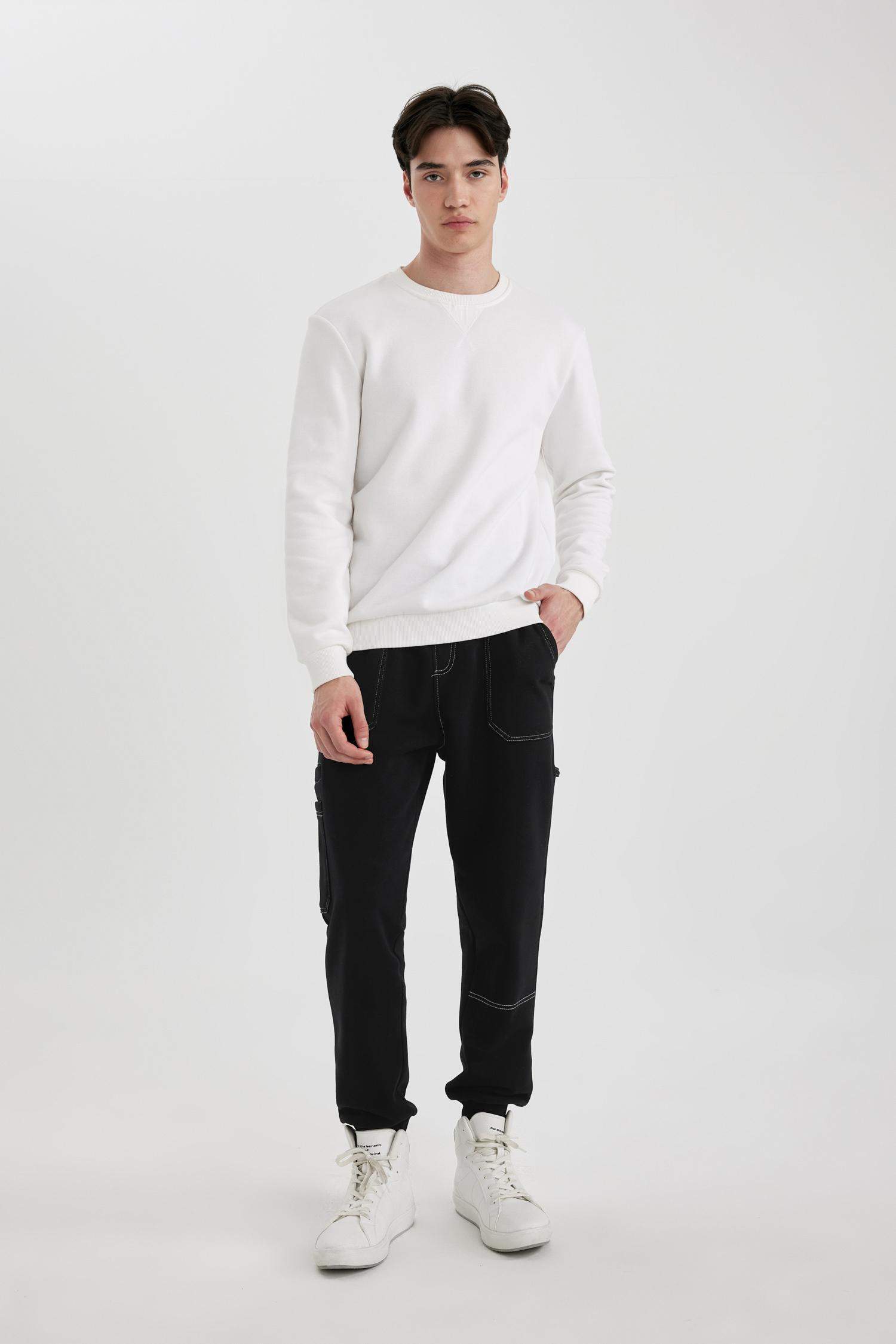 Regular Fit Rib Hem With Pockets Trousers