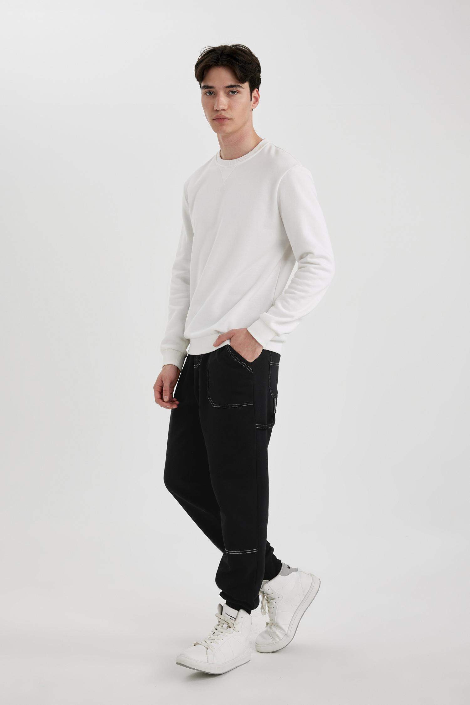 Regular Fit Rib Hem With Pockets Trousers