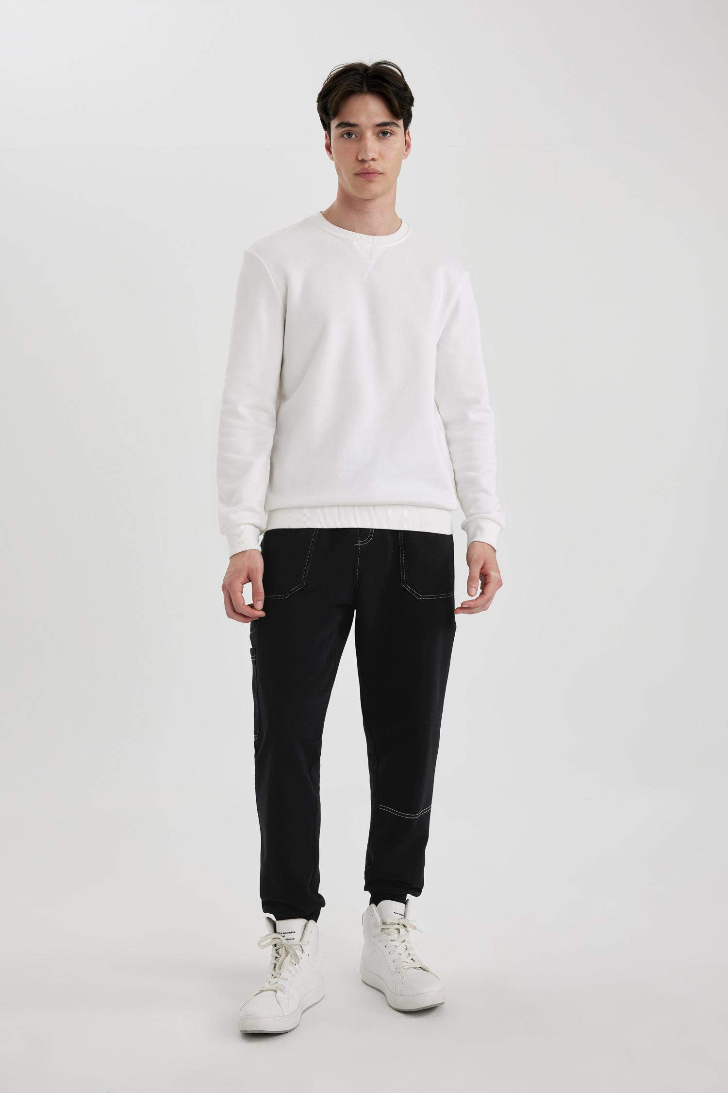 Regular Fit Rib Hem With Pockets Trousers