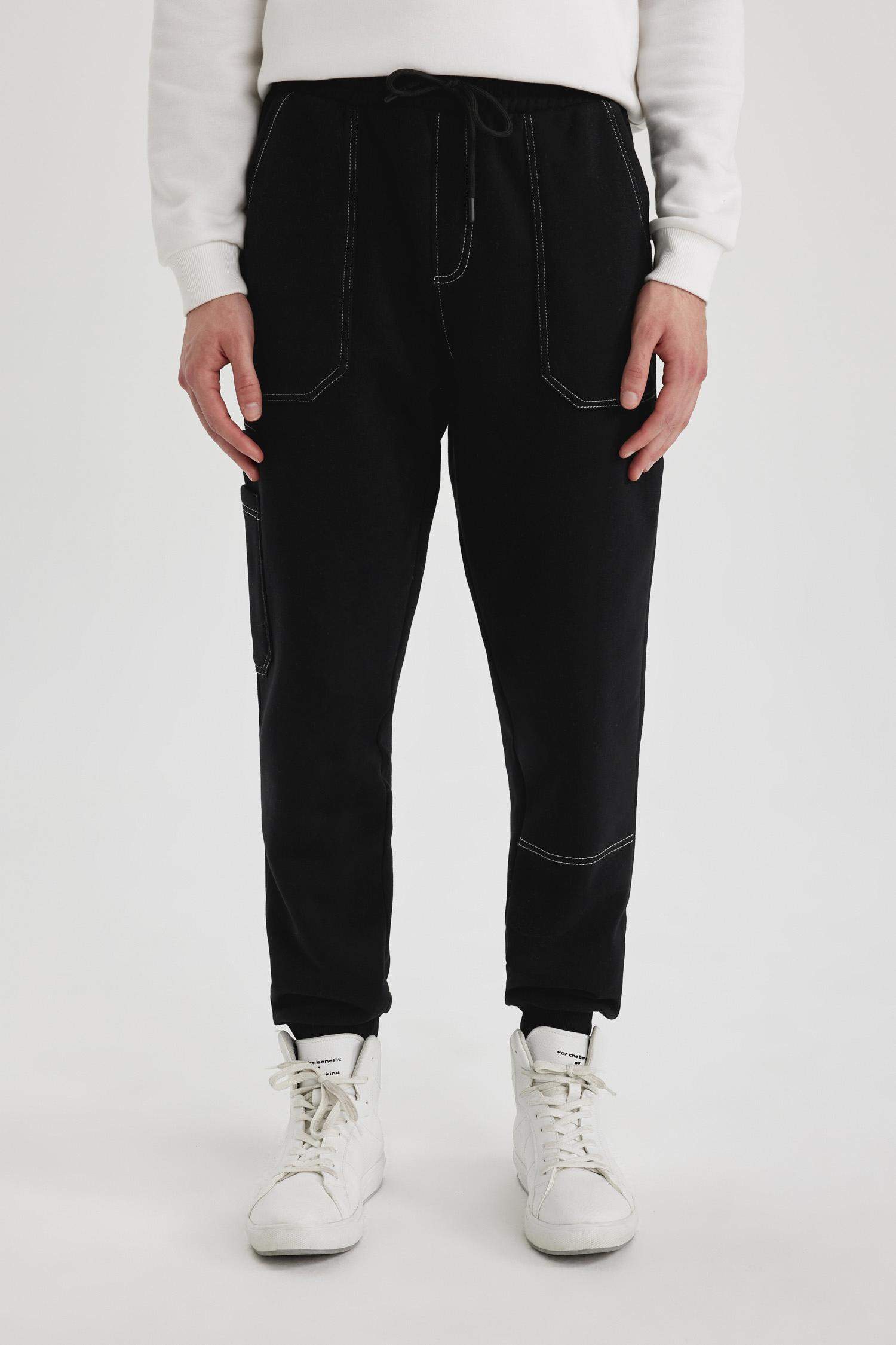 Regular Fit Rib Hem With Pockets Trousers