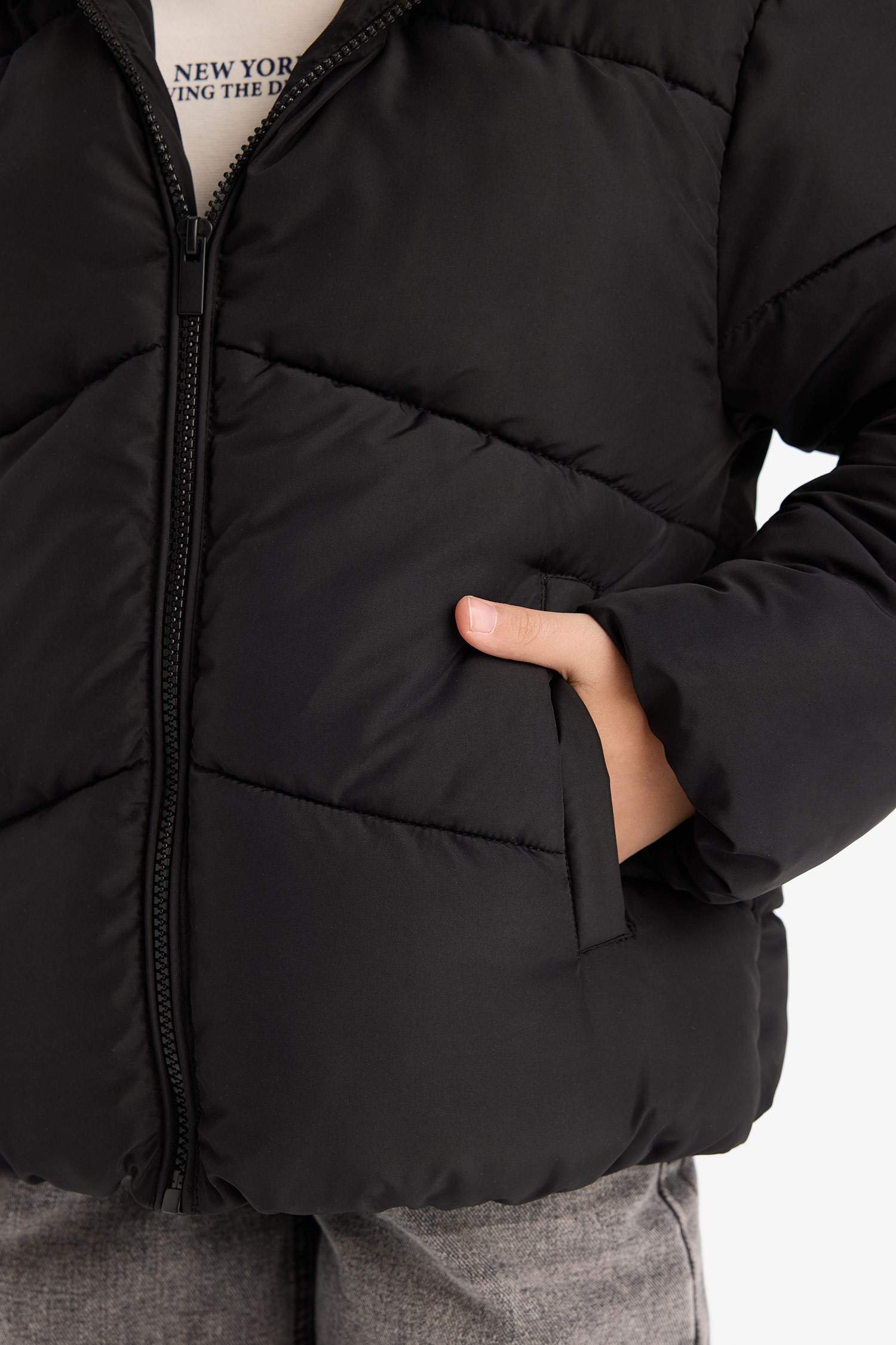 Водонепроницаемая куртка для девочек с капюшоном и молнией