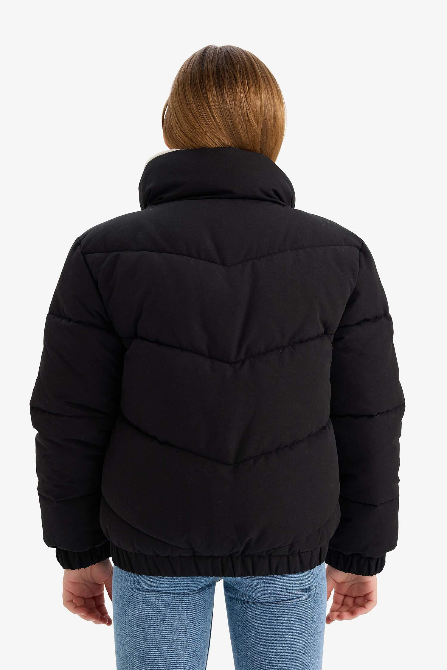 Kız Çocuk Pelüş Astar Fermuarlı Mont