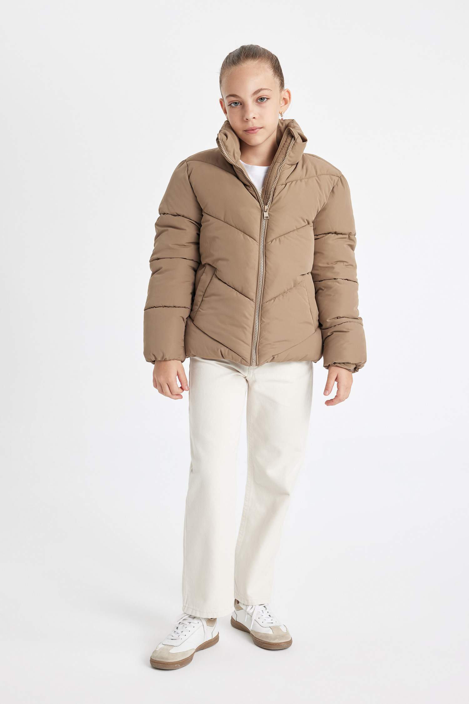 جاكيت دودون بناتي مقاوم للماء مبطن بالصوف