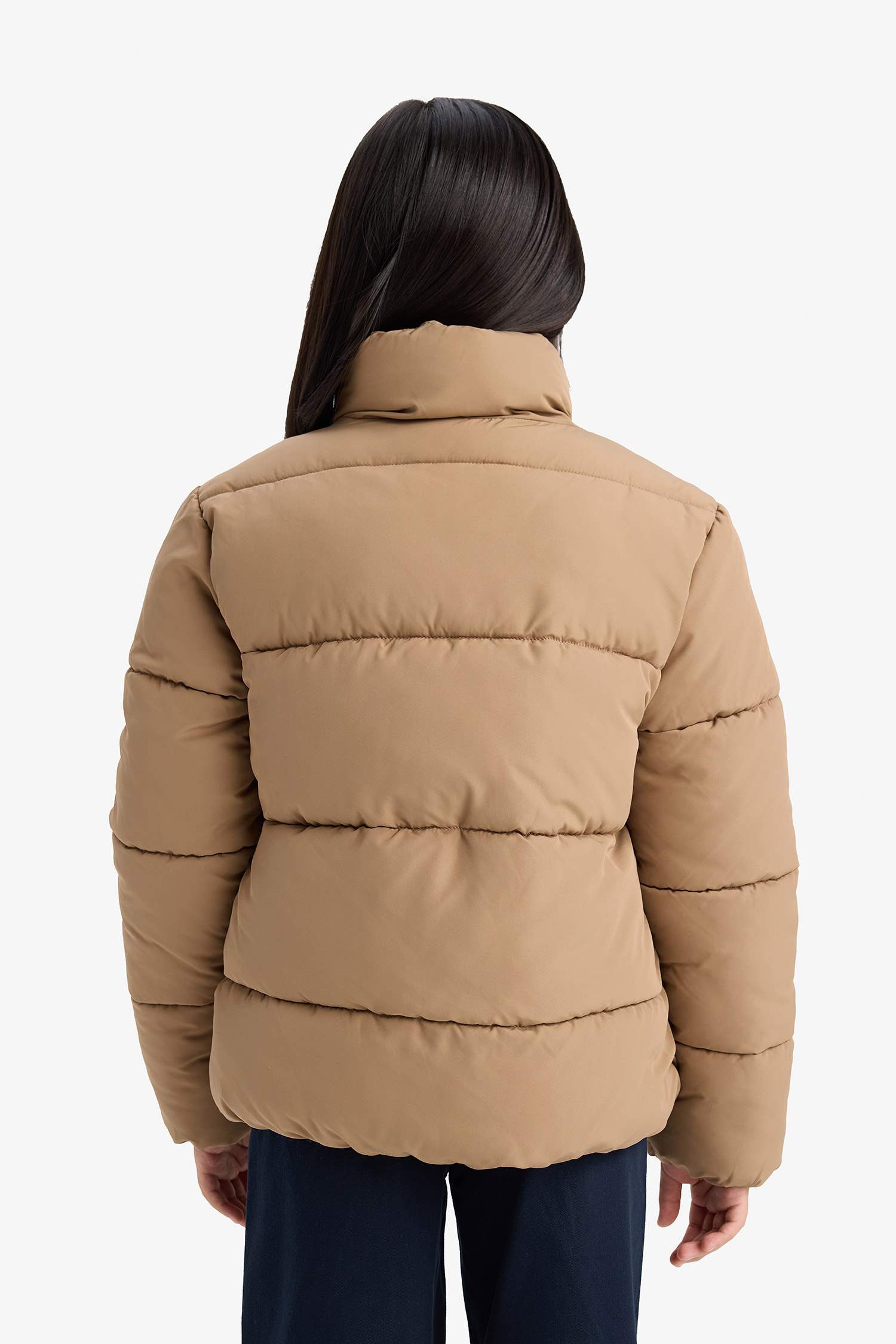 Kız Çocuk Su Geçirmez Polar Astarlı Fermuarlı Şişme Mont