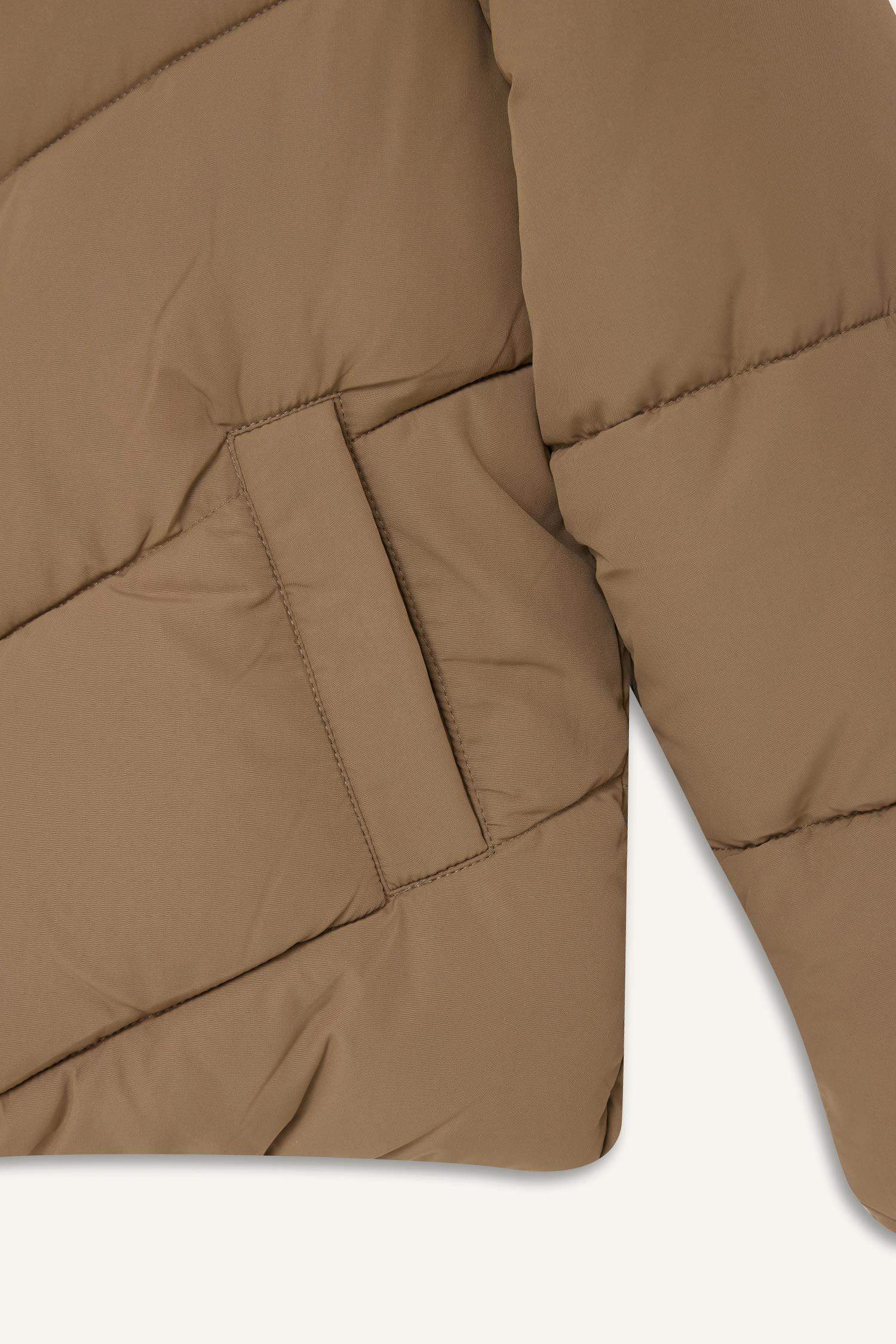 Kız Çocuk Su Geçirmez Polar Astarlı Fermuarlı Şişme Mont