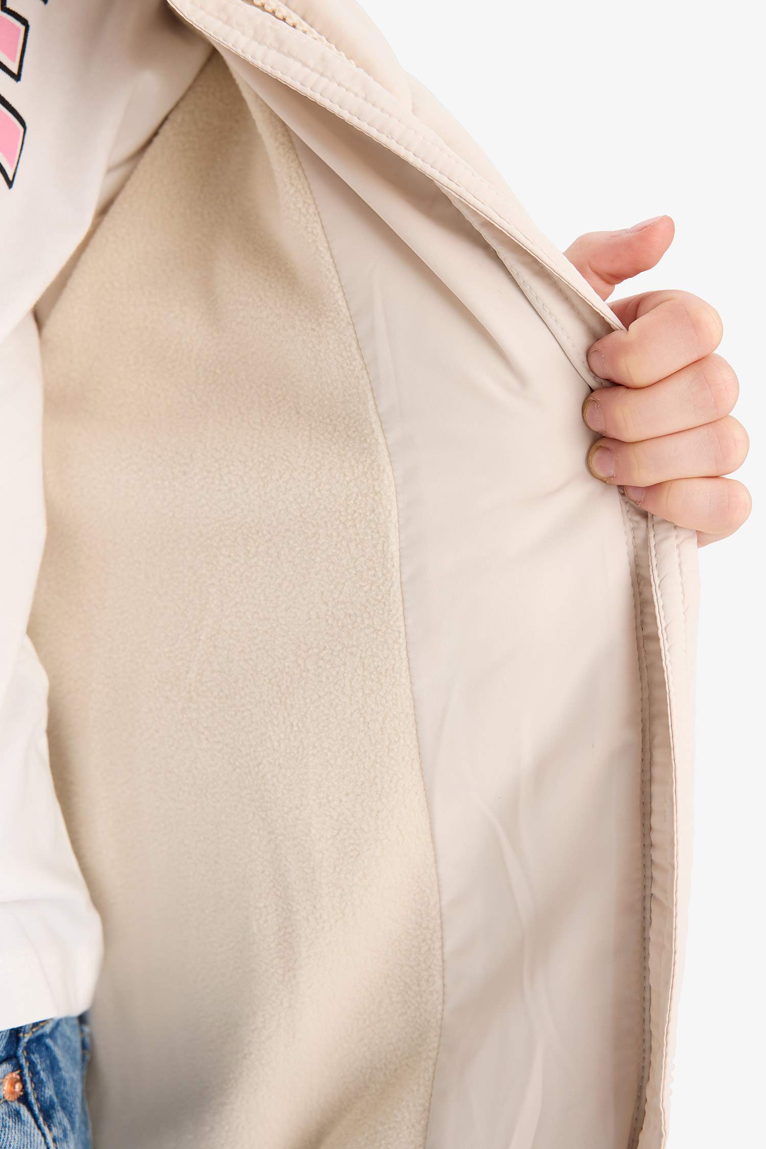 Kız Çocuk Su İtici Polar Astarlı Şişme Mont