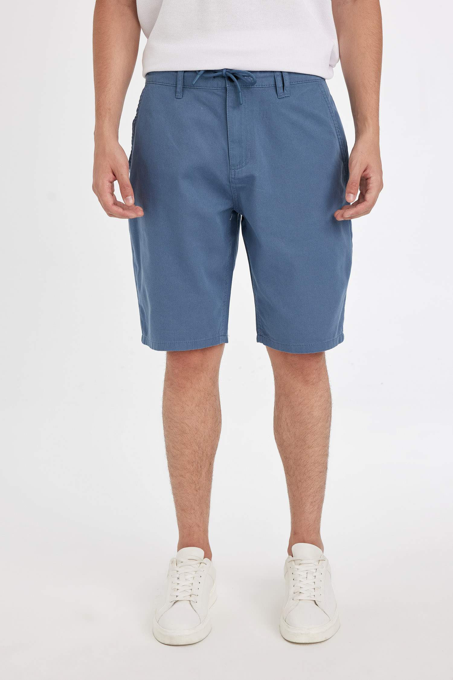 Regular Fit Gabardine Regular Hem Bermuda