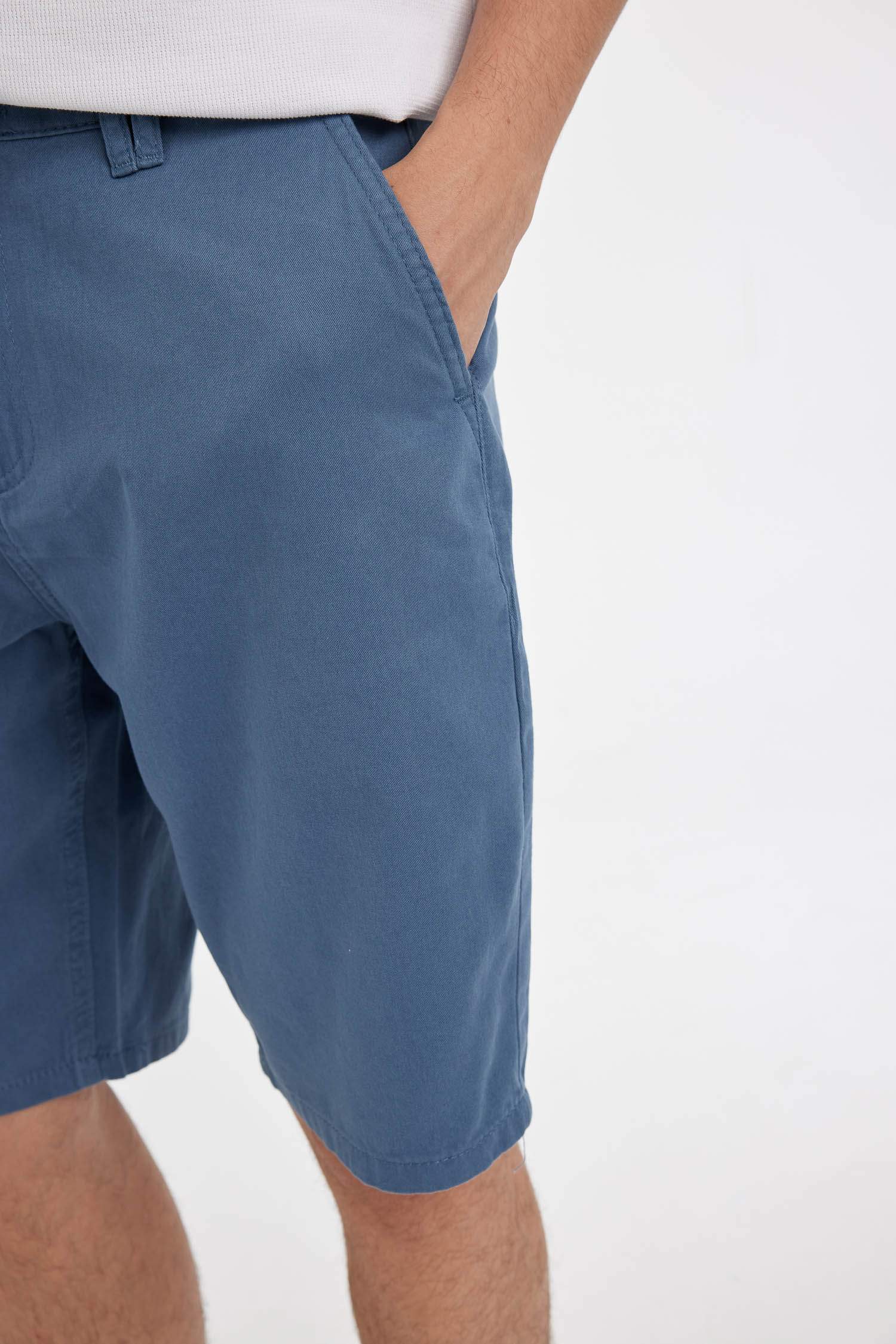 Regular Fit Gabardine Regular Hem Bermuda