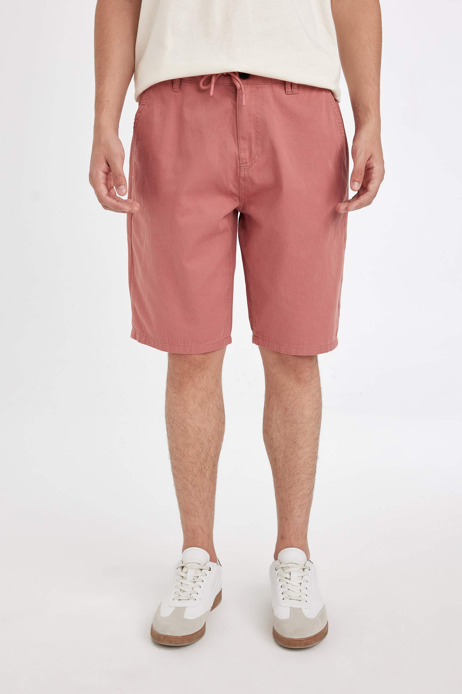 Regular Fit Gabardine Regular Hem Bermuda