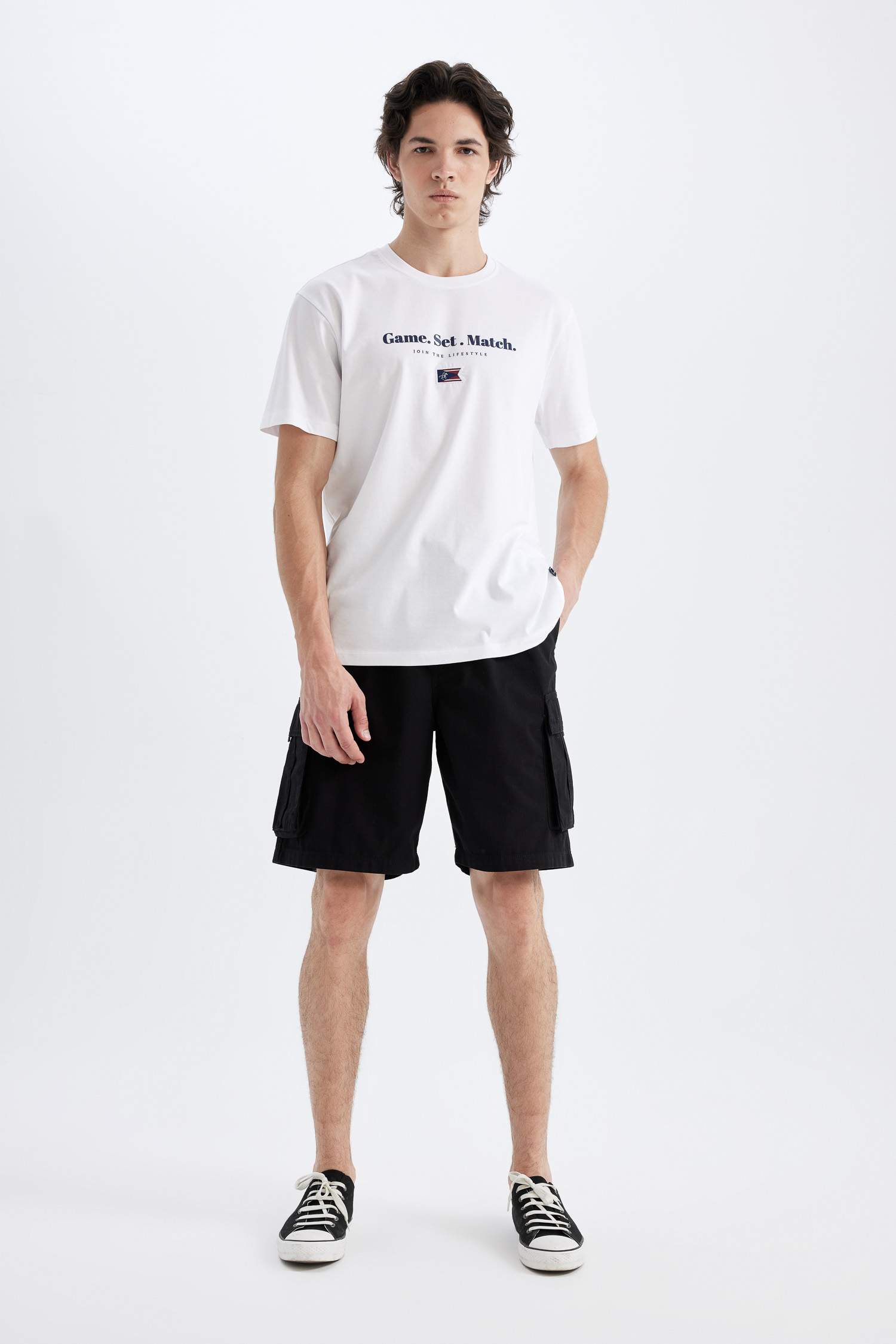 Cargo Fit Gabardine Regular Hem Bermuda