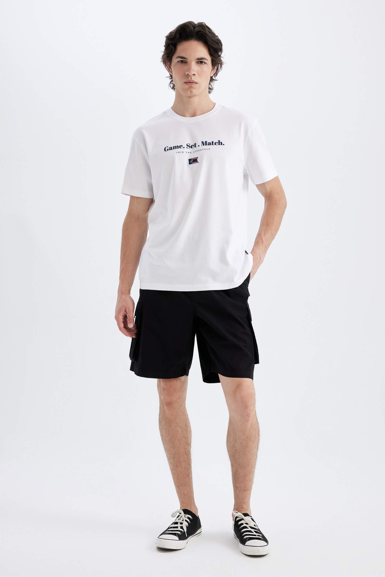 Cargo Fit Gabardine Regular Hem Bermuda