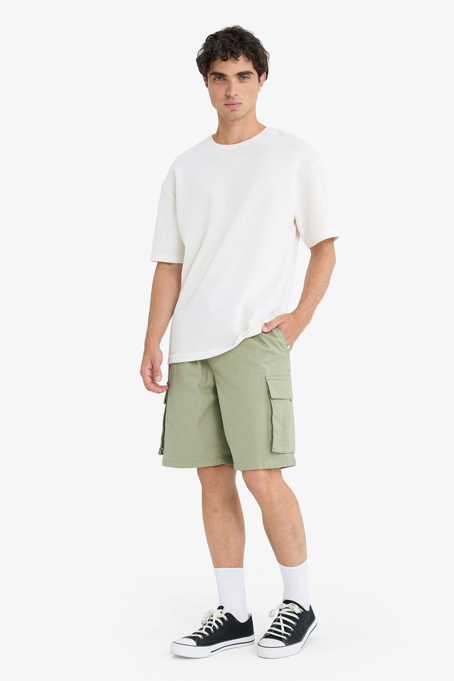 Kargo Fit Gabardin Bermuda Şort