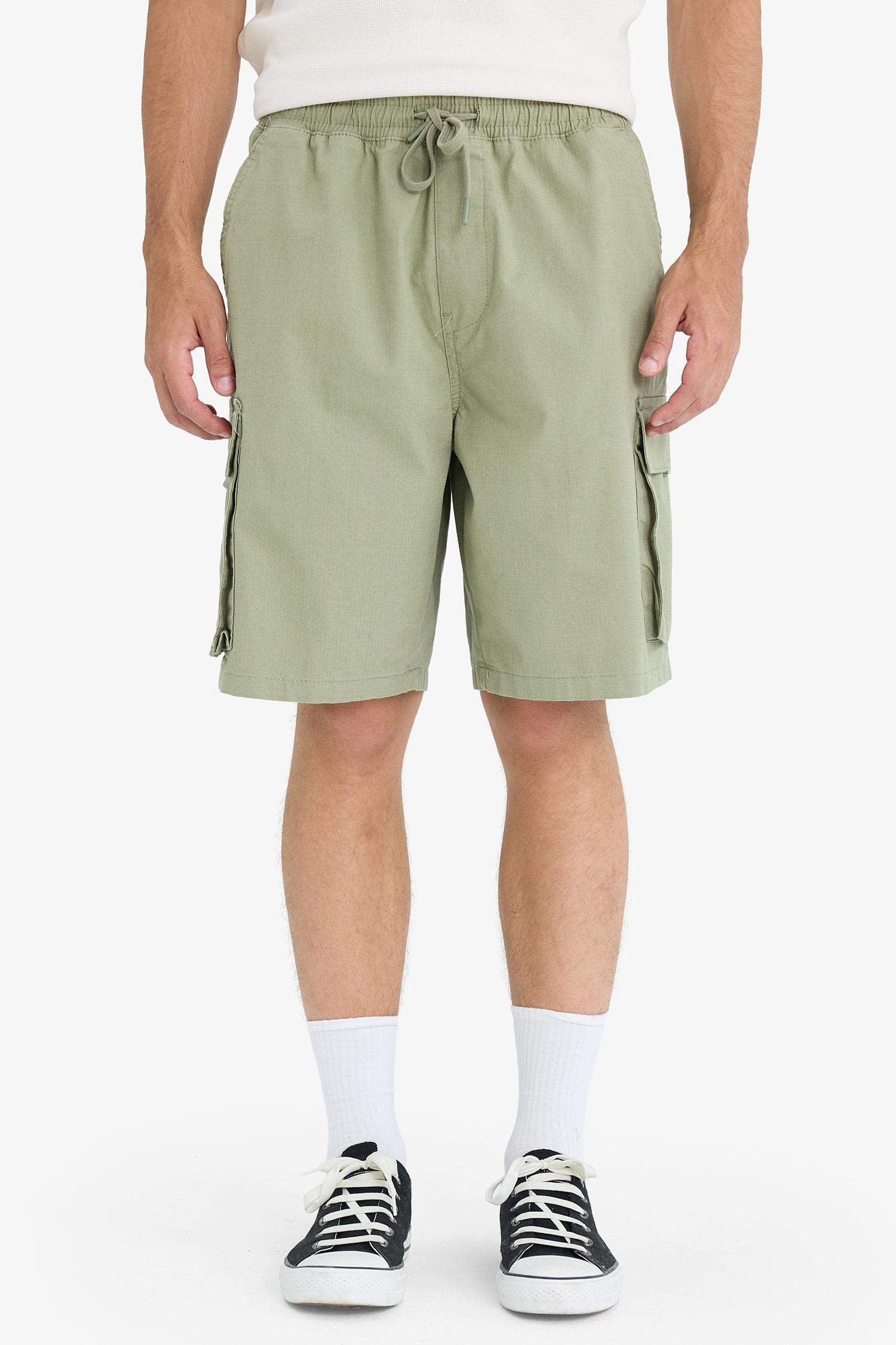 Kargo Fit Gabardin Bermuda Şort