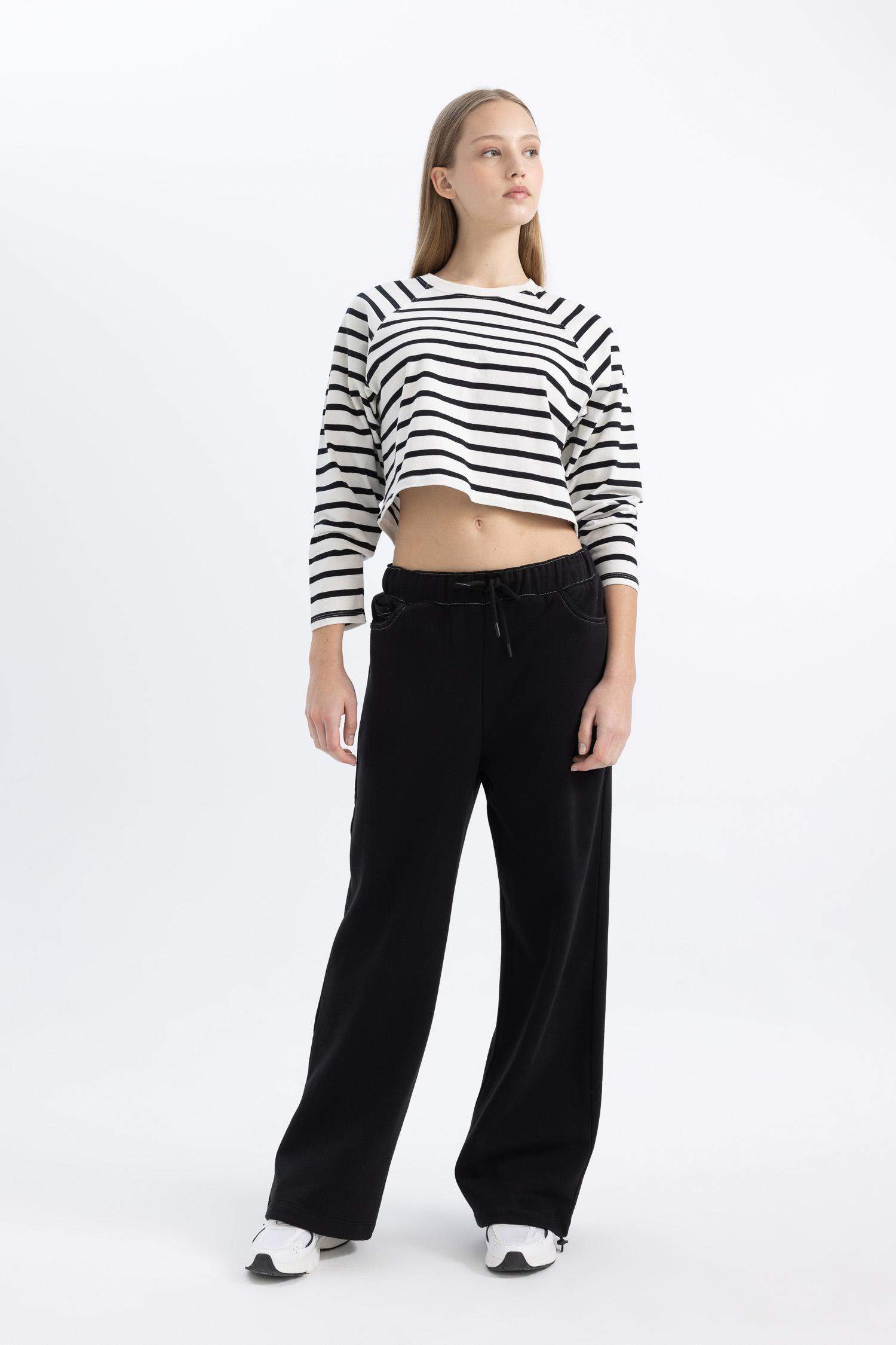 Coool Wide Leg Geniş Bol Paça Kalın Eşofman Altı Eşofman Altı Beli Lastikli Cepli 