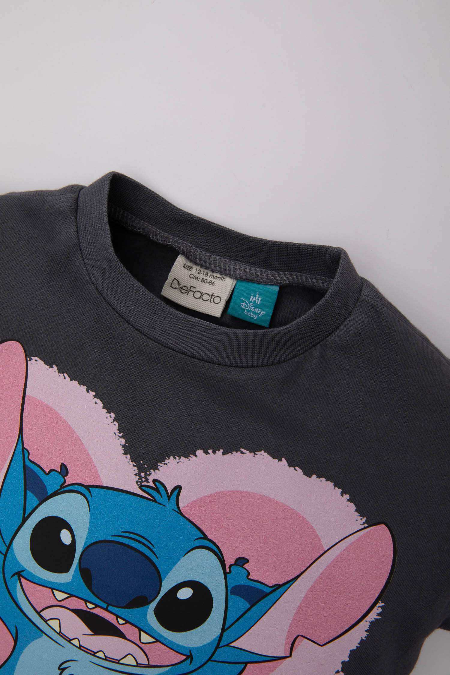 Kız Bebek Disney Lilo & Stitch Bisiklet Yaka Kısa Kollu Tişört