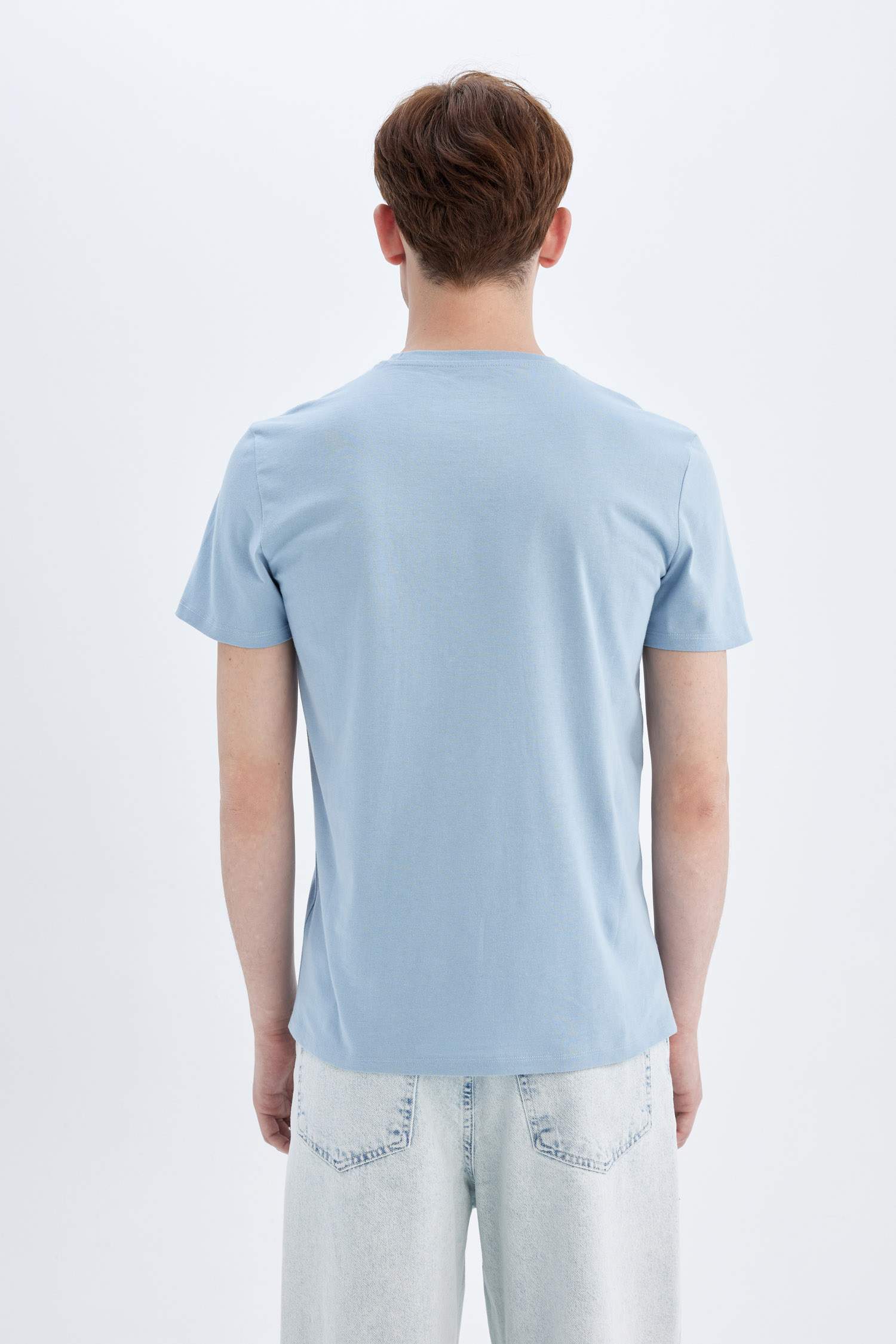 Slim Fit Crew Neck Printed Short Sleeve T-Shirt