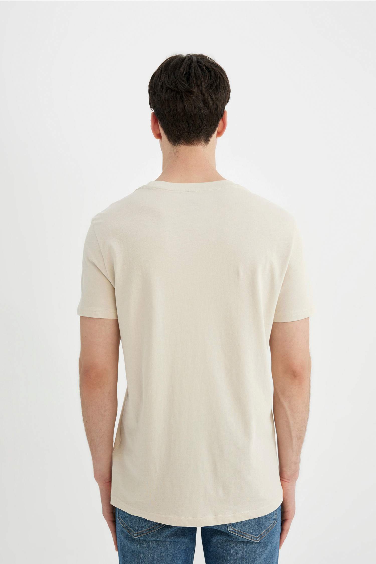 T-Shirt Slim imprimé à Manches Courtes Col Rond