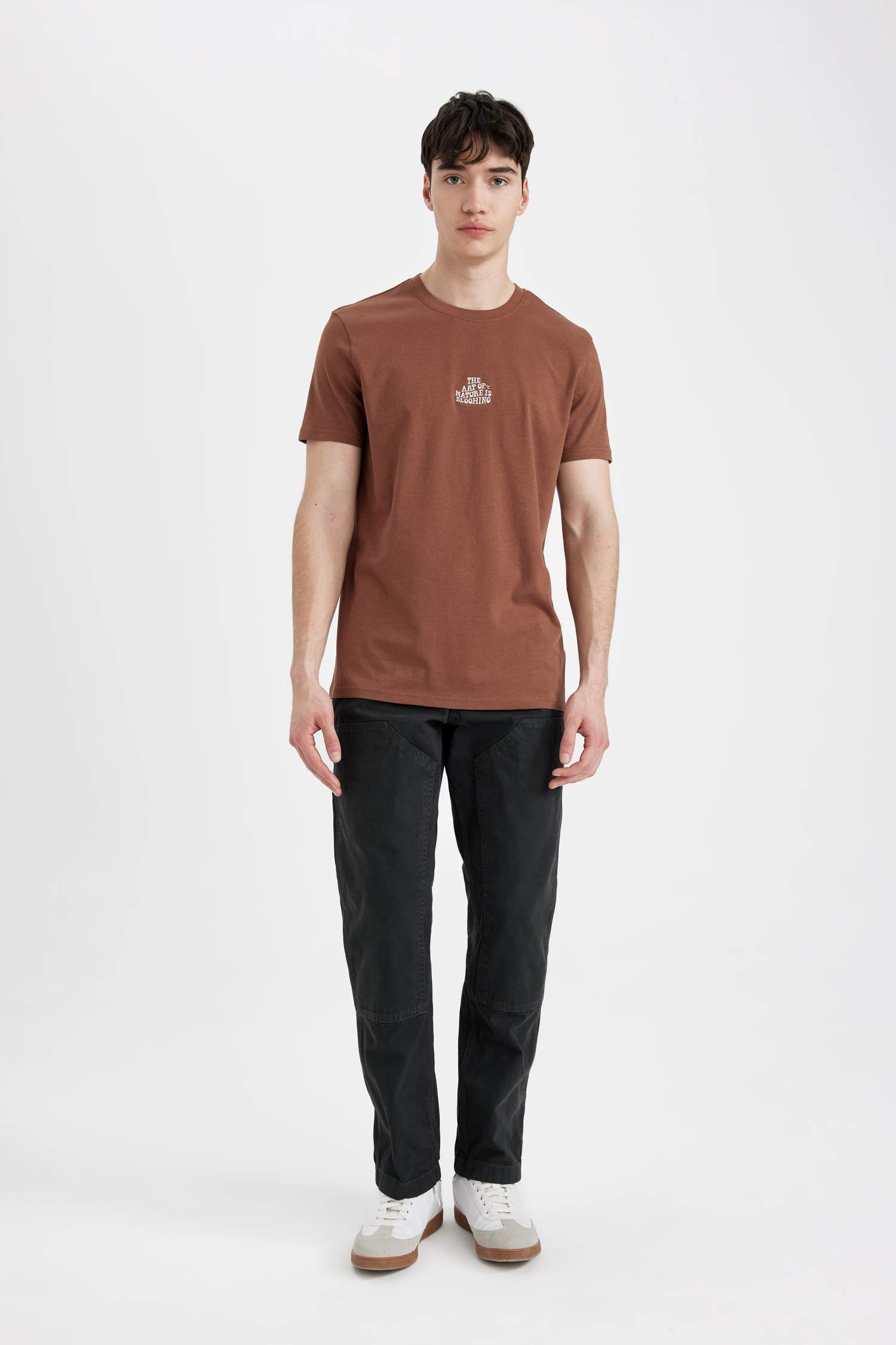 Slim Fit Crew Neck Printed Short Sleeve T-Shirt