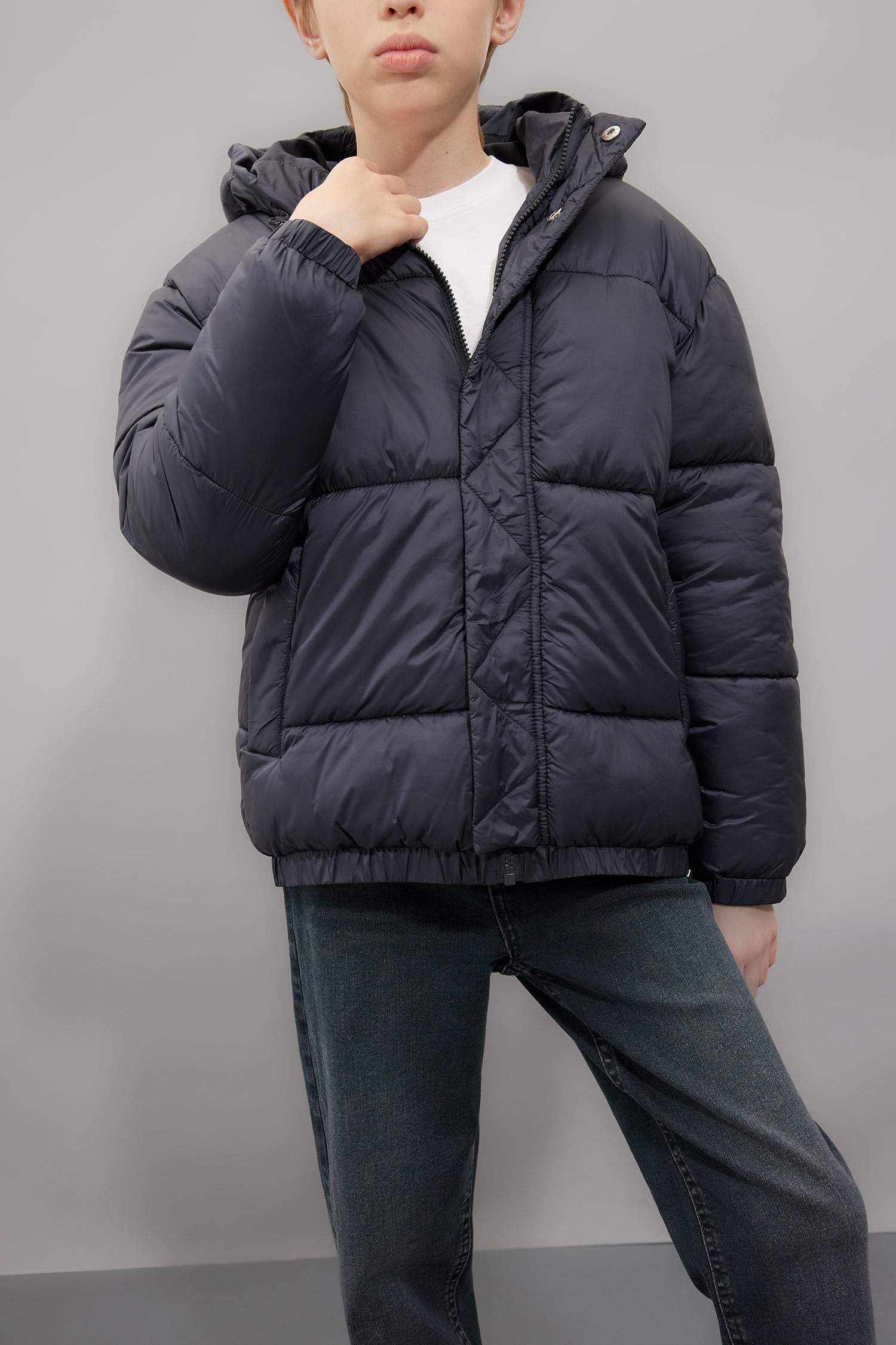 Boy Hooded Zippered Pocketed Waterproof Jacket