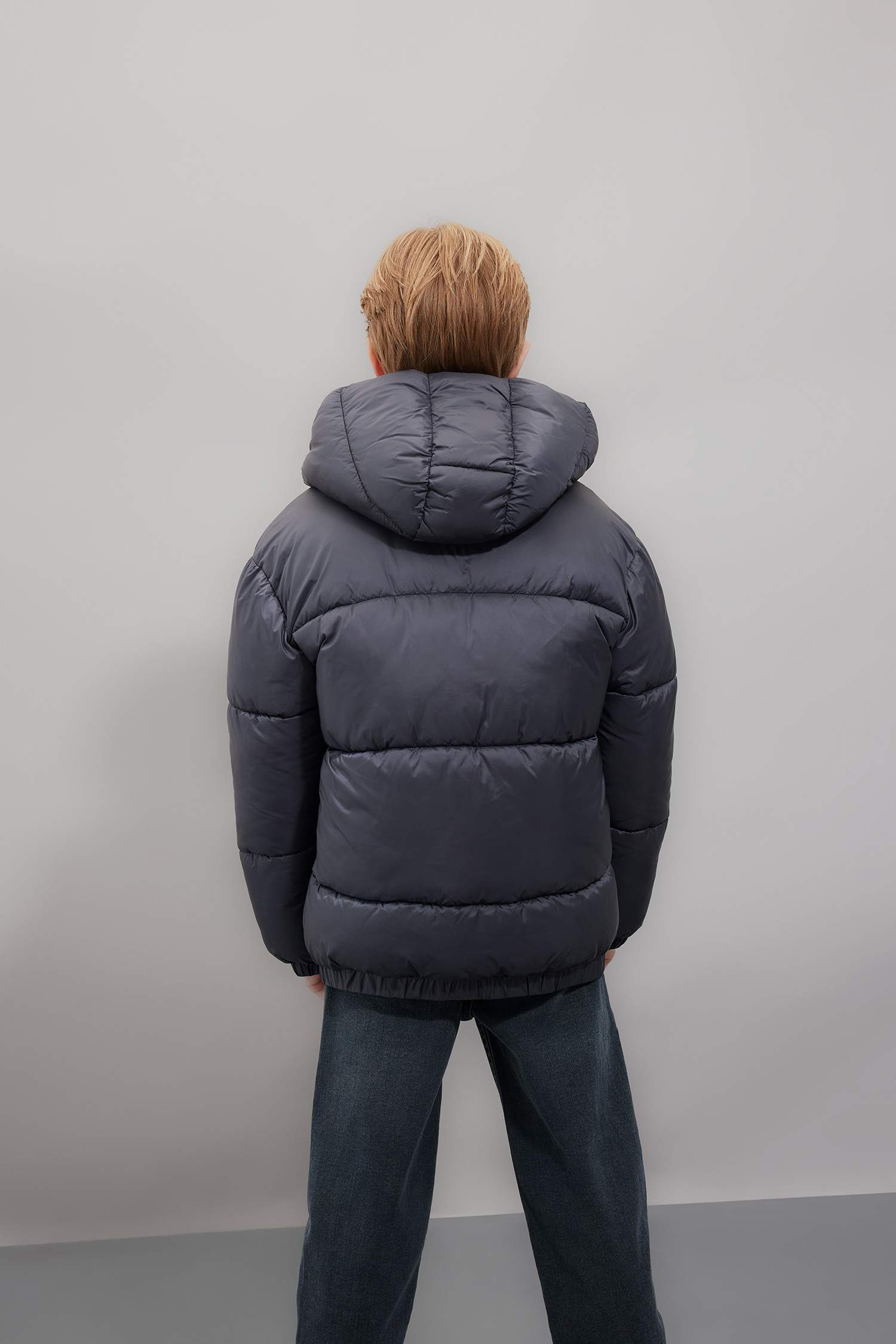Boy Hooded Zippered Pocketed Waterproof Jacket