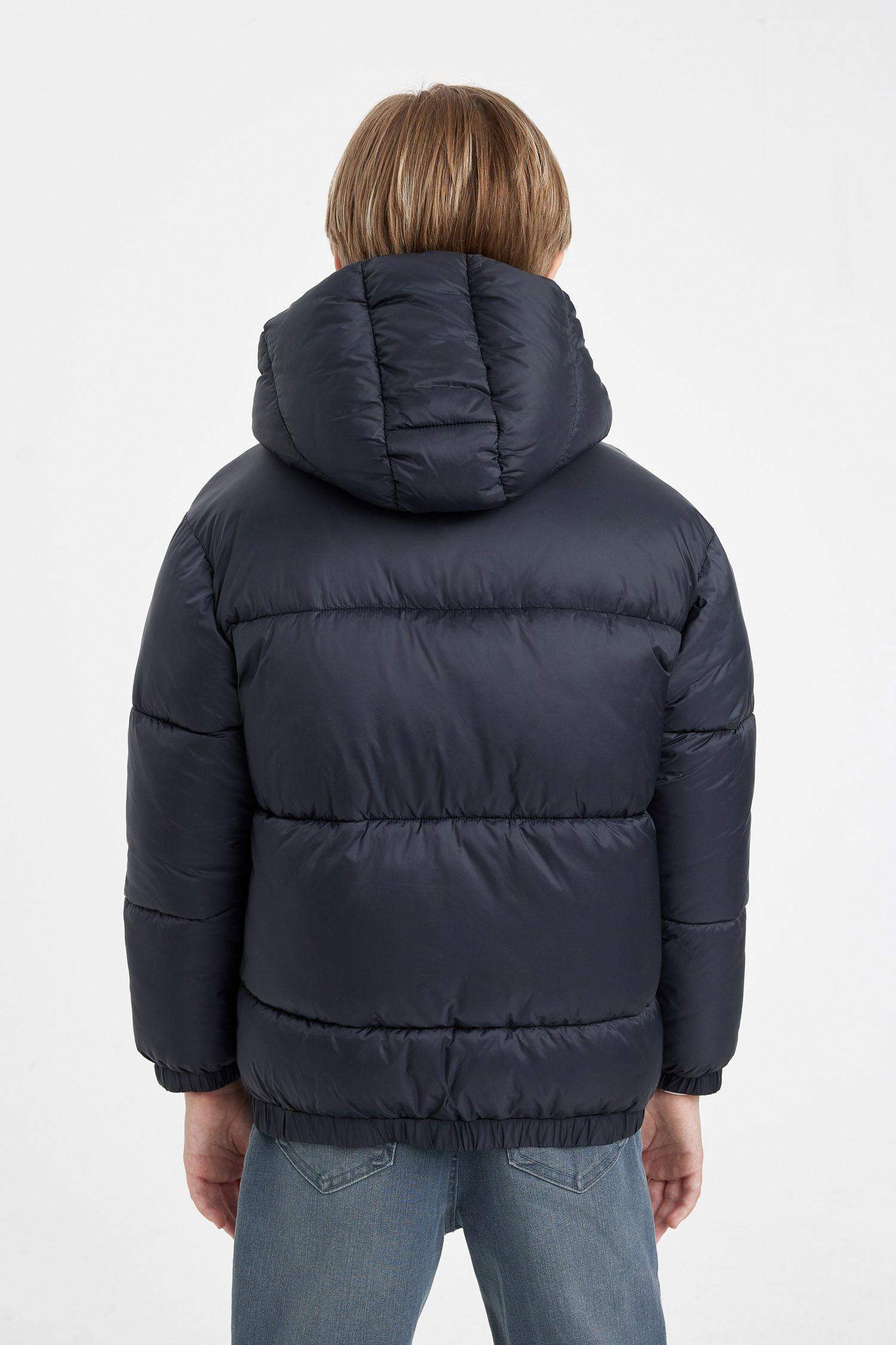 Boy Hooded Zippered Pocketed Waterproof Jacket