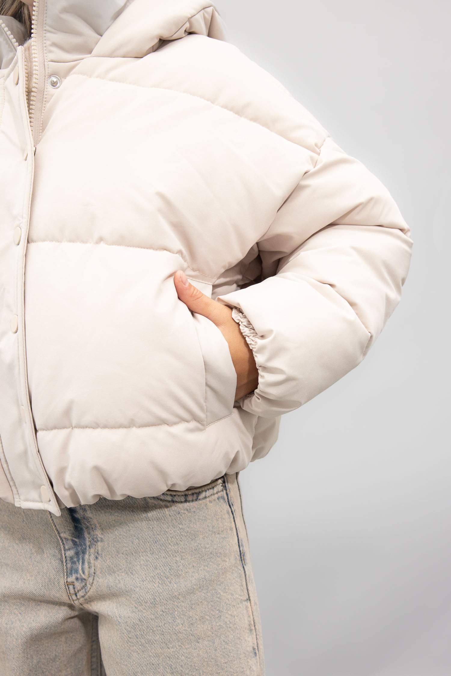 Kız Çocuk Su Geçirmez Kapüşonlu Şişme Mont