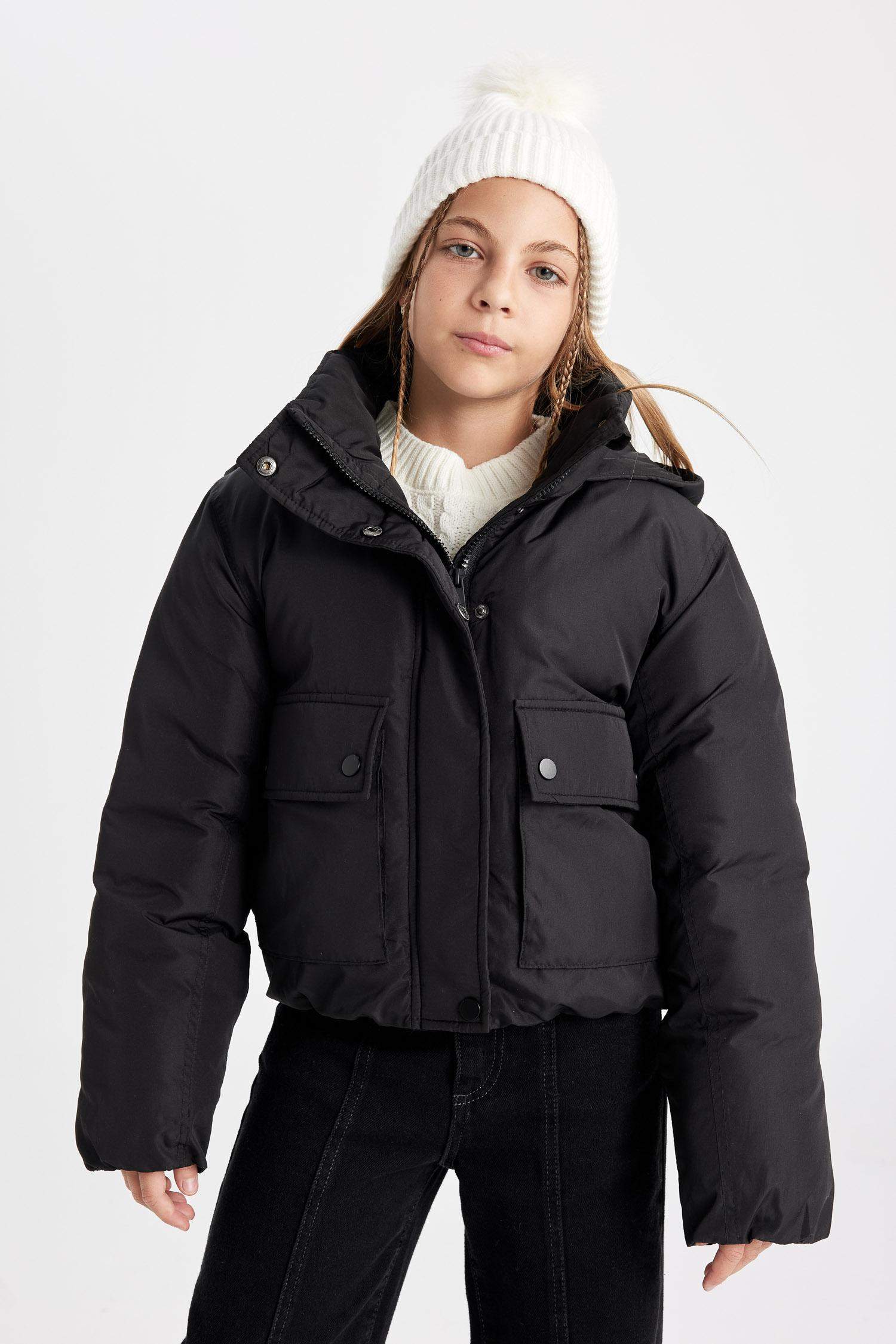 Куртка водоотталкивающая с капюшоном для девочек