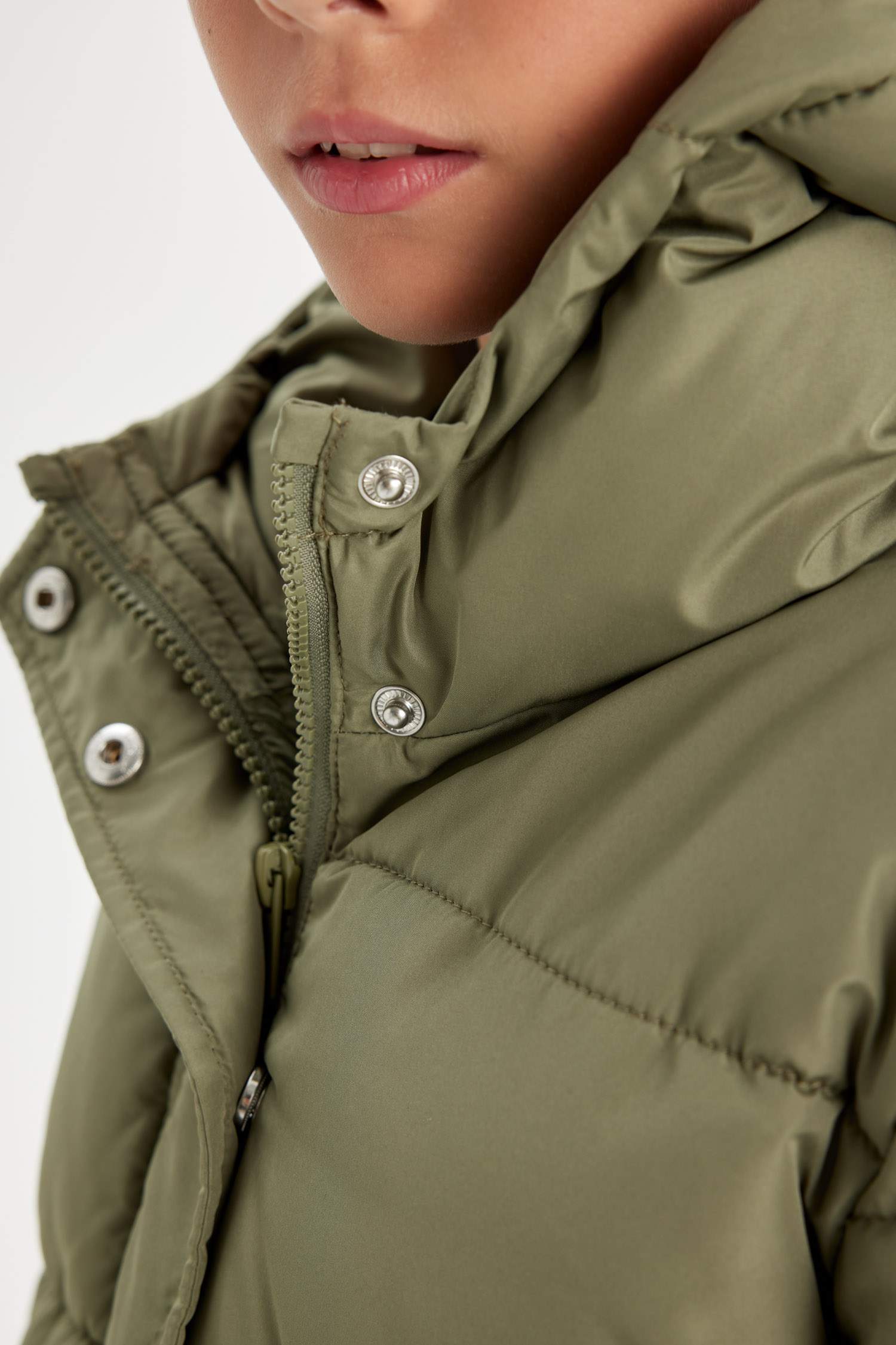 Kız Çocuk Su Geçirmez Şişme Mont Kapüşonlu Polar Astarlı Fermuarlı Cepli