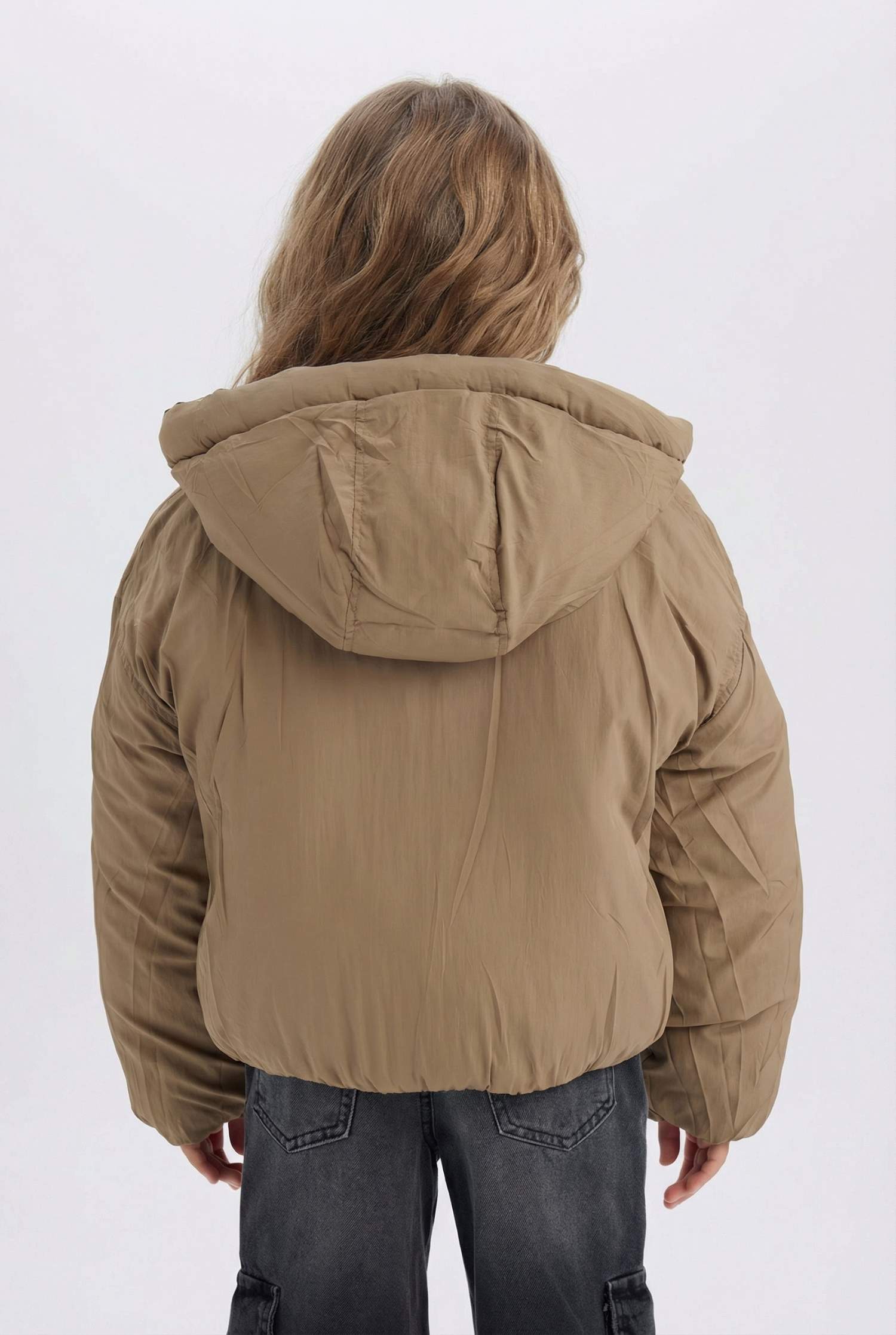 جاكيت ذو وجهين بغطاء للرأس