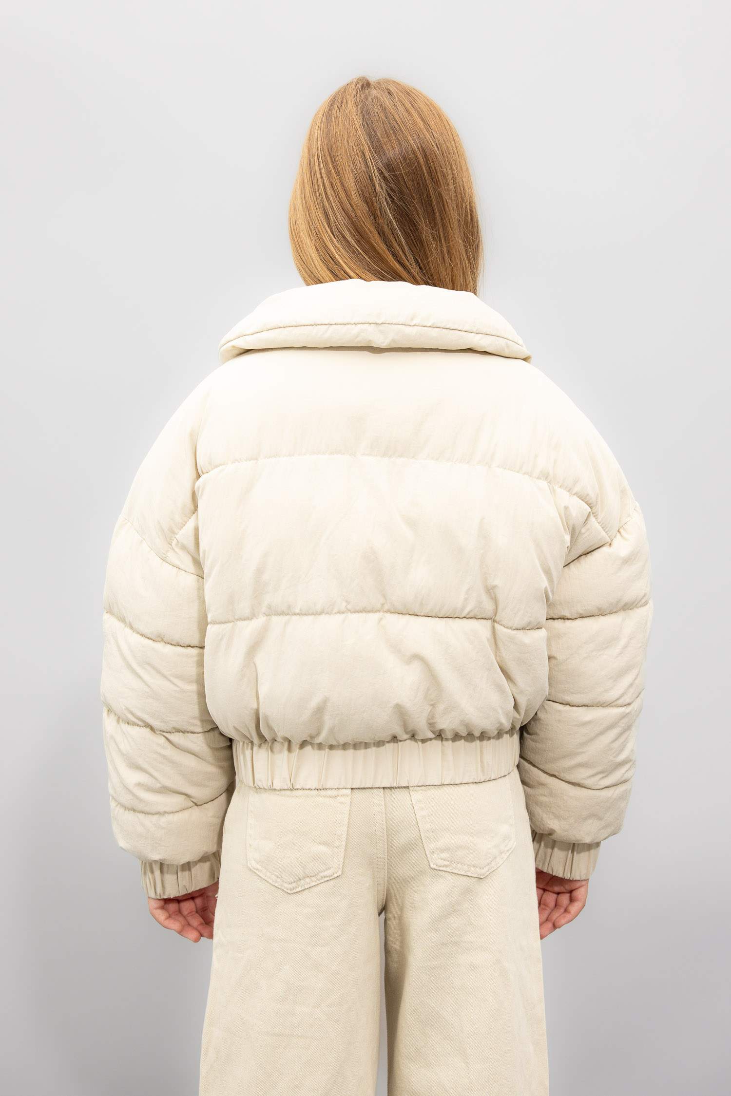 Kız Çocuk Okul Su Geçirmez Geniş Dik Yaka Şişme Mont