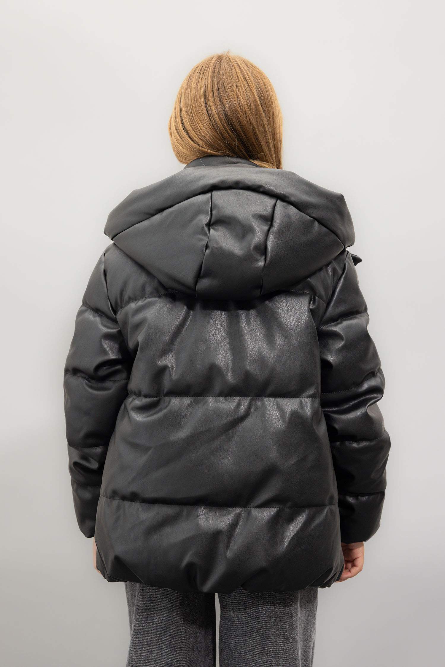 Kız Çocuk Su Geçirmez Kapüşonlu Fermuar Çıtçıtlı Şişme Mont