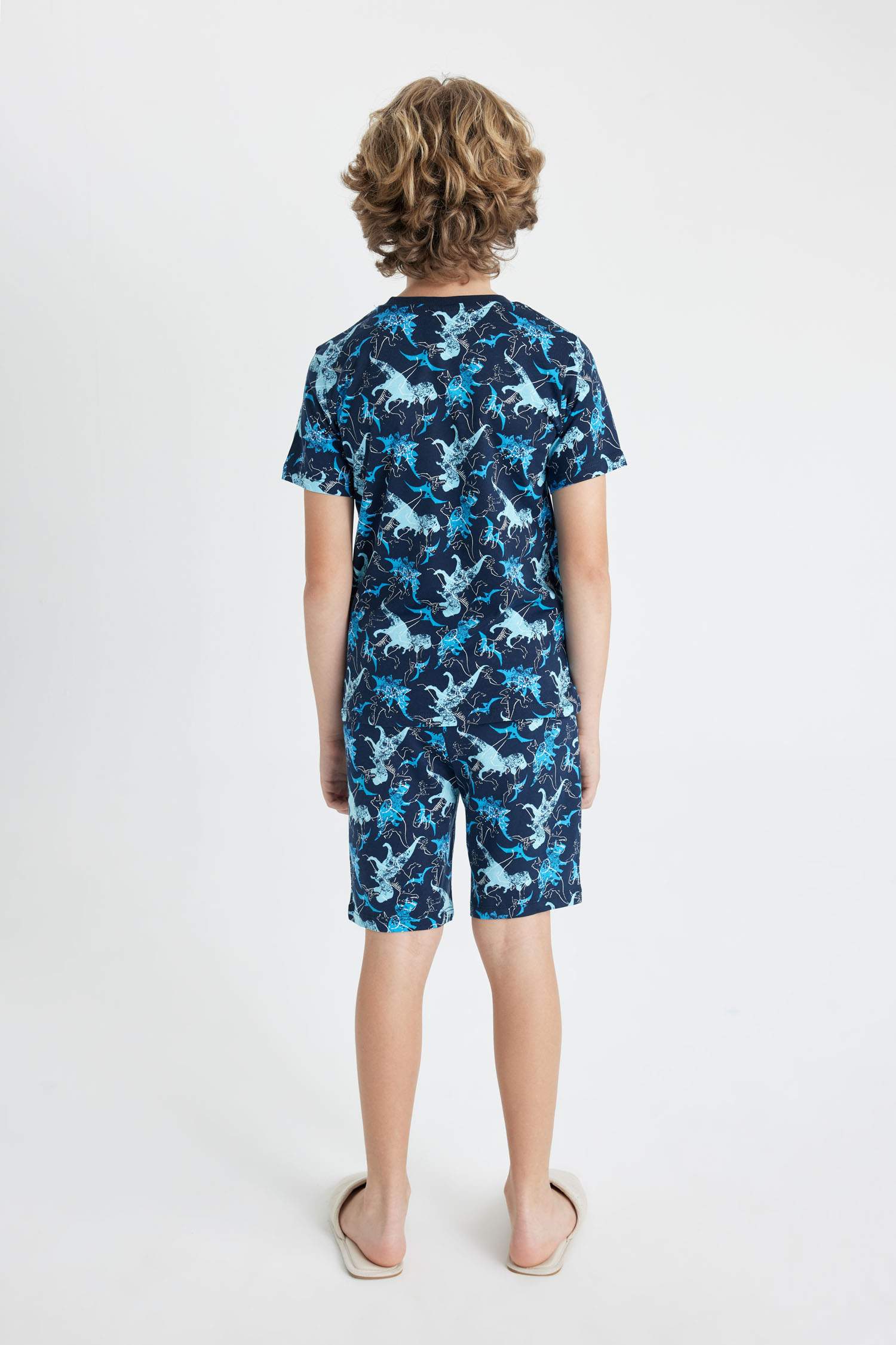 Boy Dinosaur Printed Short Sleeve 2 Piece Pajama Set