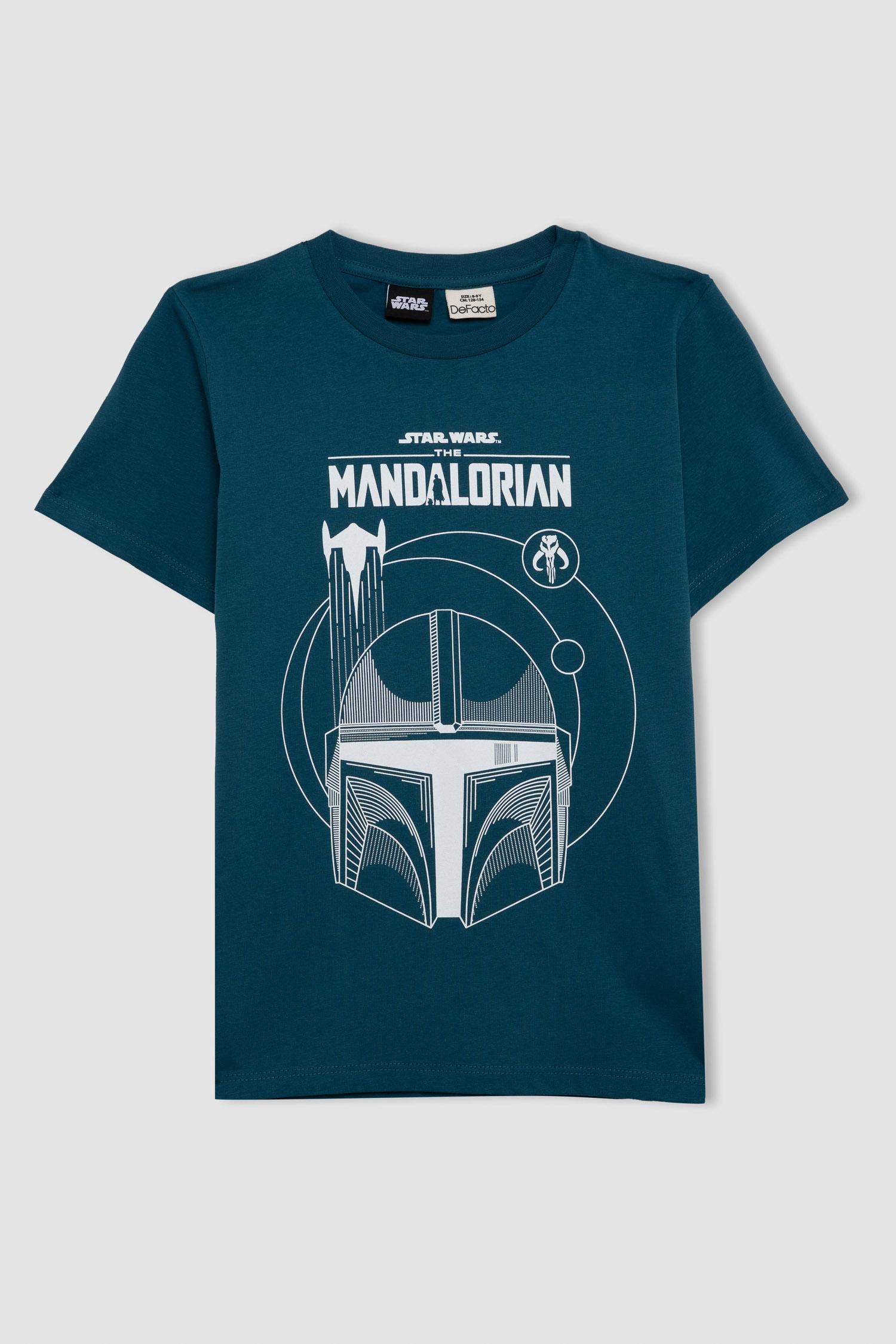 Erkek Çocuk Star Wars-Mandalorian Pijama Takımı Kısa Kollu Üst Şort